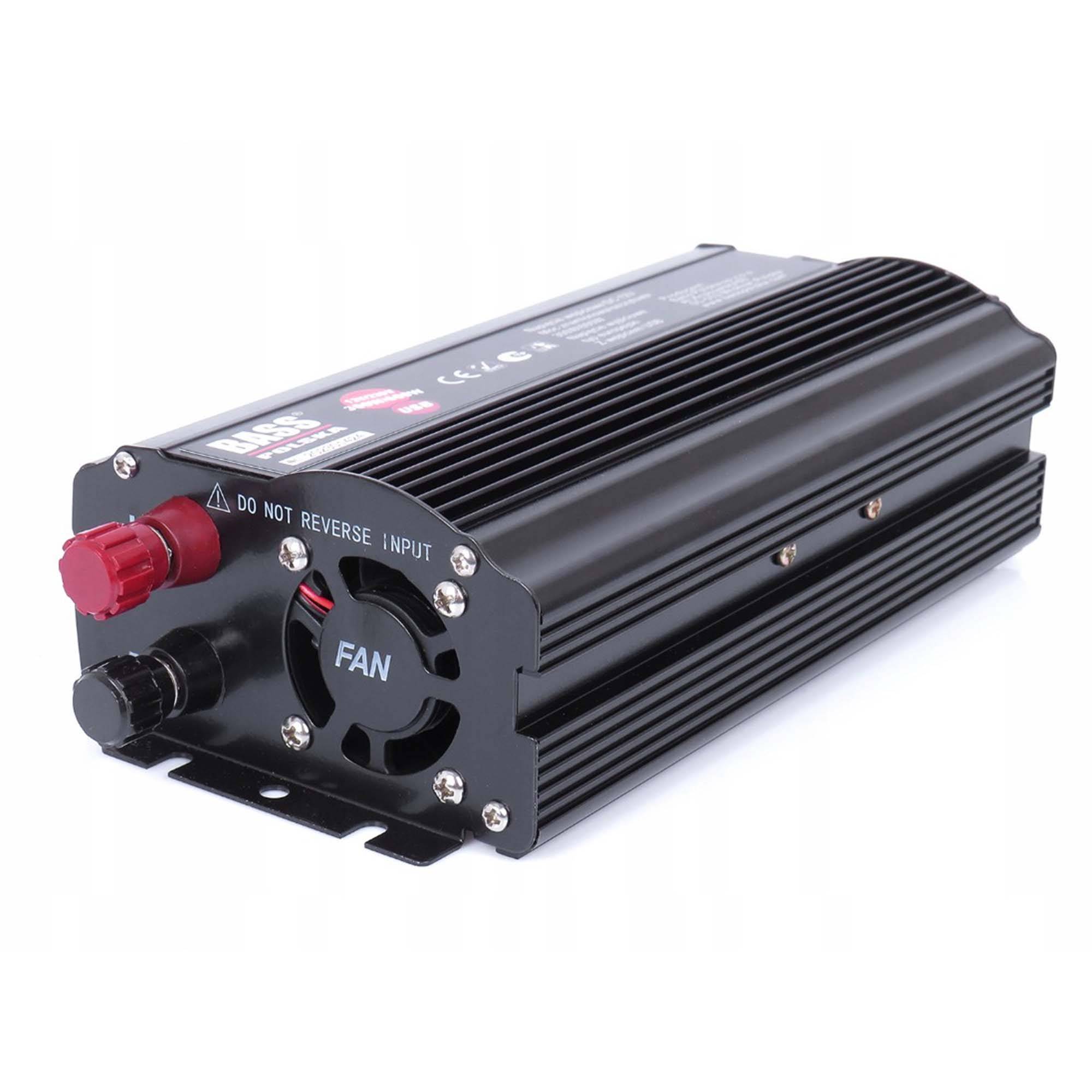 Spannungsinverter PNI Bass BP-5009 12V Versorgung, 230V Ausgang, reiner Sinus, schwarz