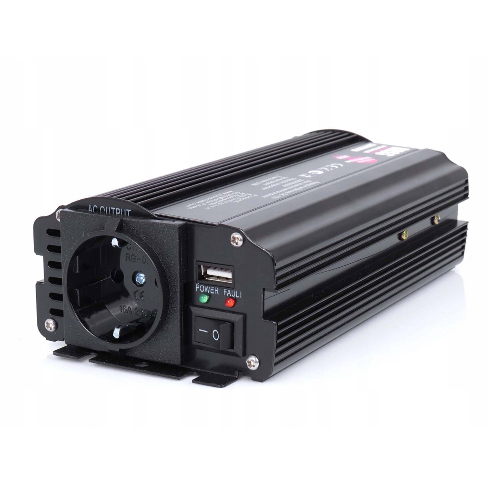 Spannungsinverter PNI Bass BP-5009 12V Versorgung, 230V Ausgang, reiner Sinus, schwarz