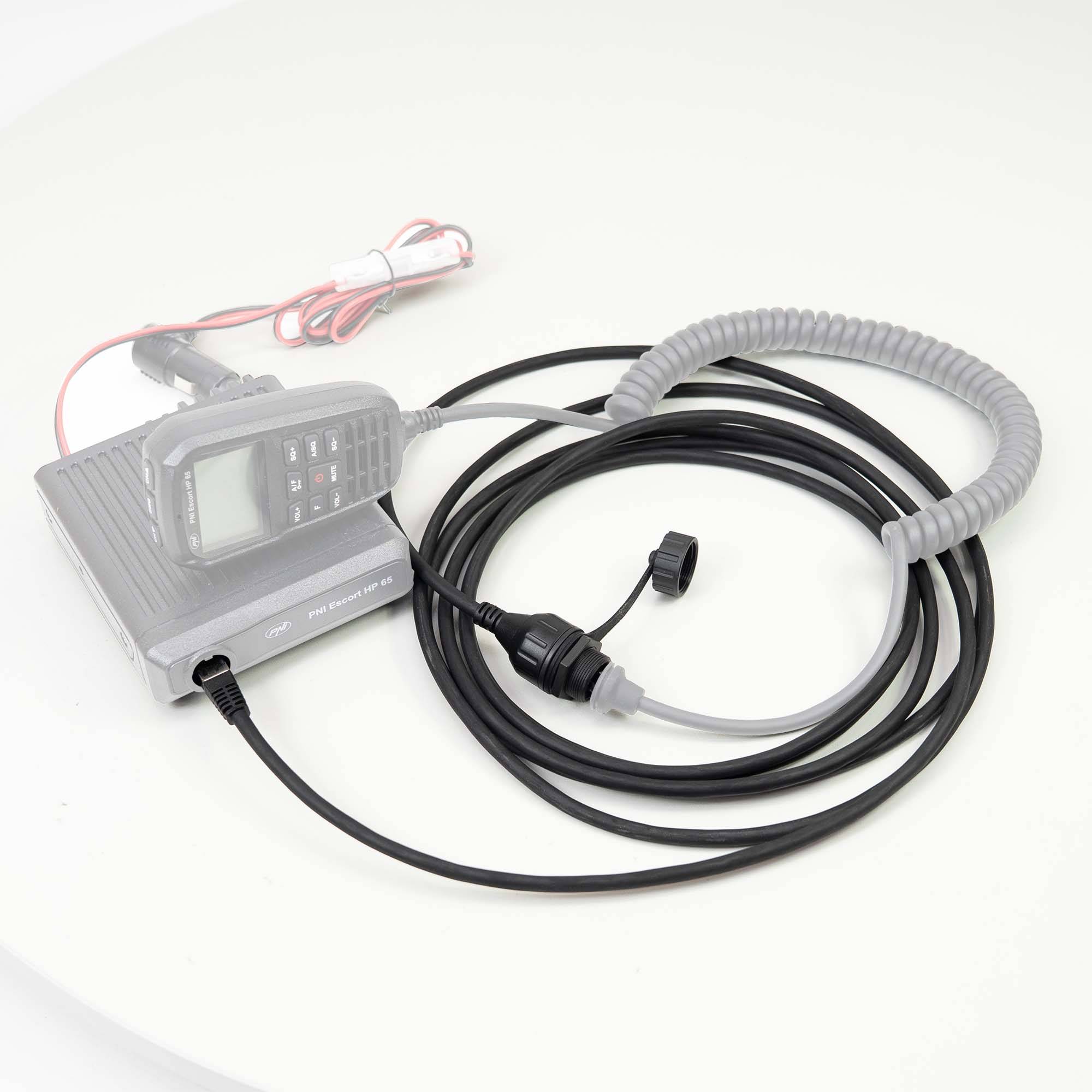 PNI CP-HP65 Mikrofonkabel kompatibel mit PNI HP 55 und HP 65 Radiosendern, Länge 200 cm