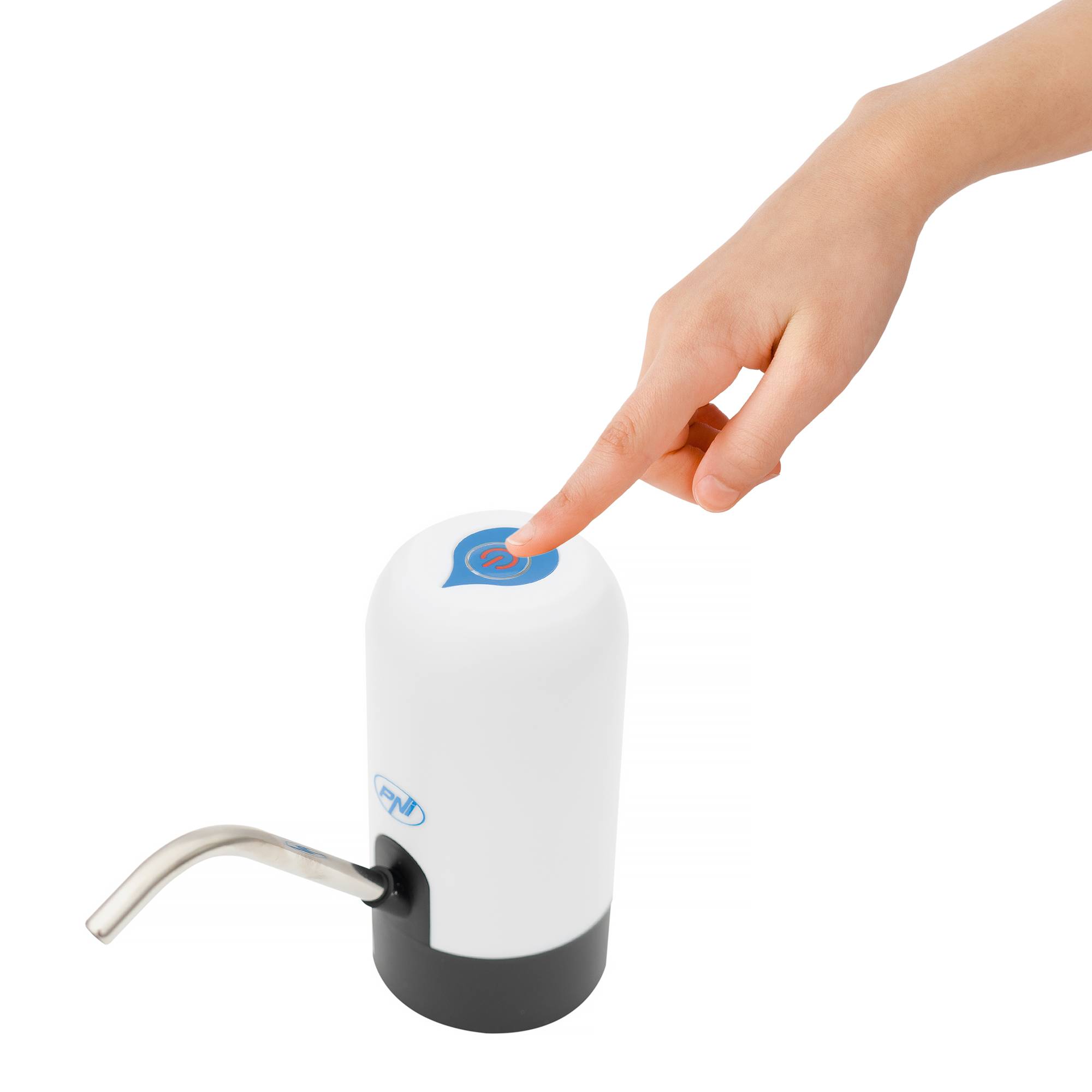 2er-Pack elektrische Wasserflaschenpumpe PNI WD100, Aufladen über USB-C, 800 mAh Akku, 4W Leistung