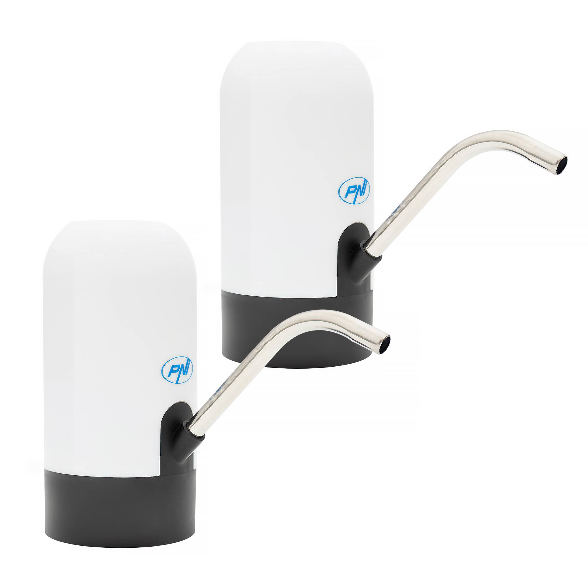 2er-Pack elektrische Wasserflaschenpumpe PNI WD100, Aufladen über USB-C, 800 mAh Akku, 4W Leistung