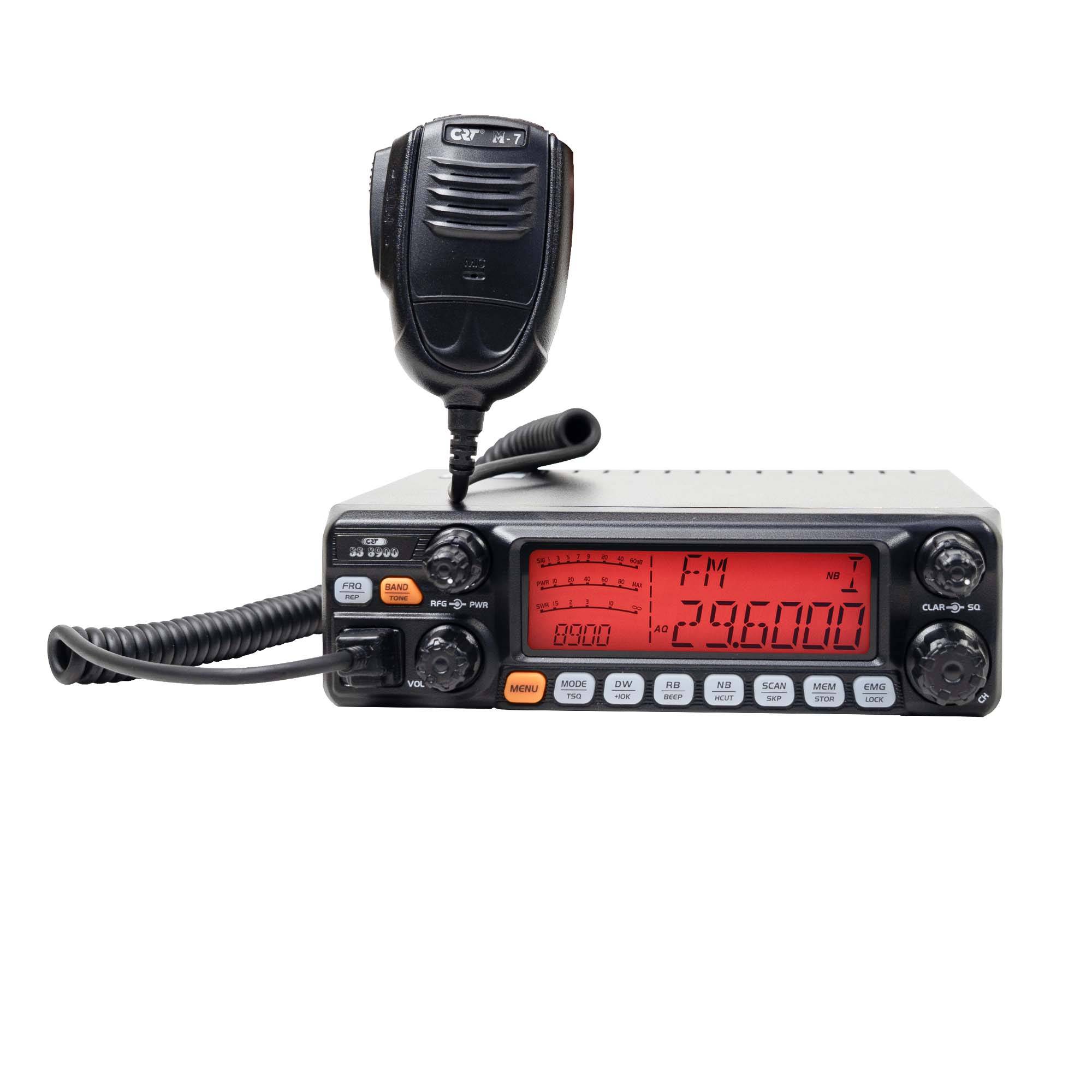 Amateurfunksender CRT SS 8900 AM, FM, LSB, USB, CW 28-29,7 MHz, ASQ, RF Gain, Roger Beep, 12 V, programmierbar