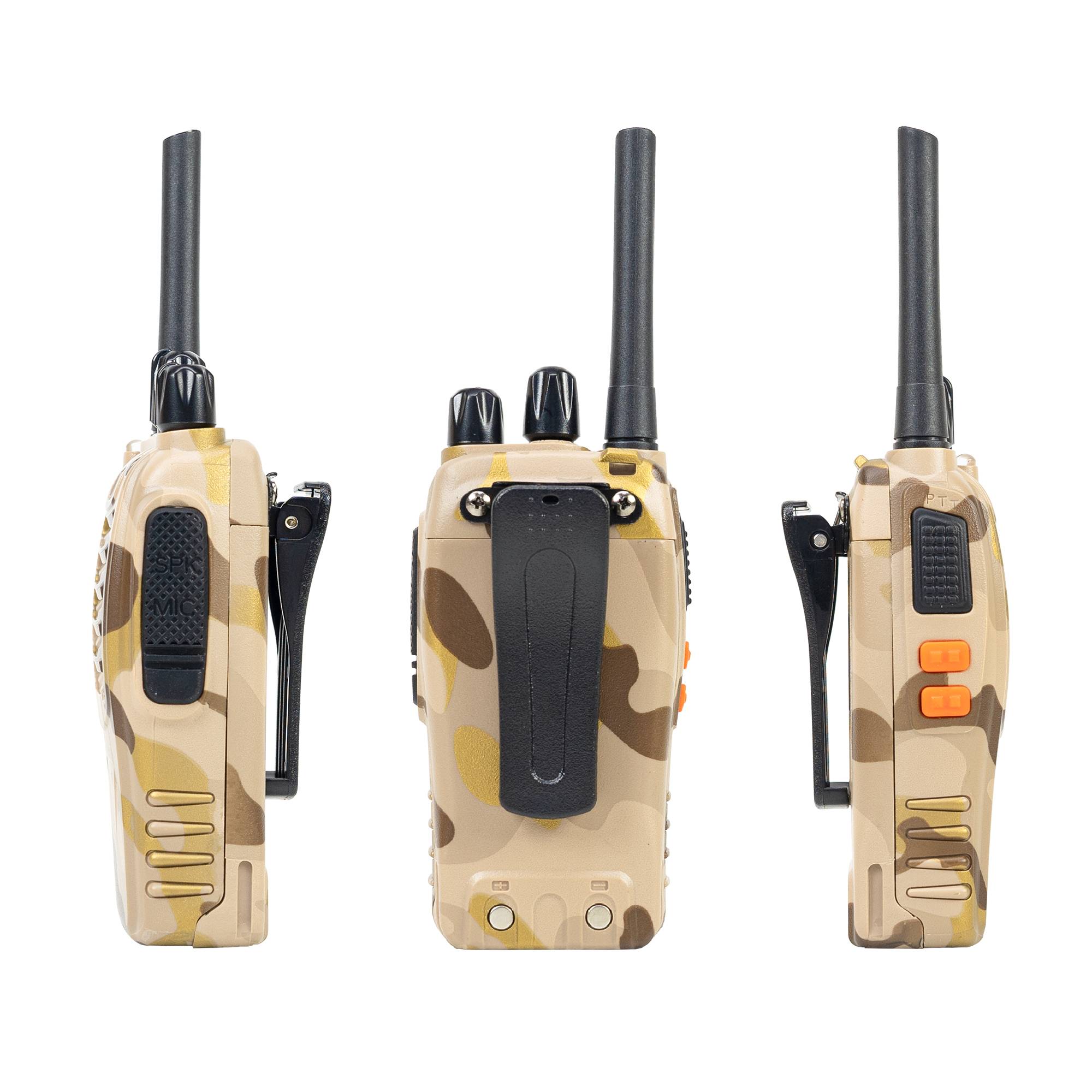 Paket mit tragbaren Radiosendern PNI PMR R40 Camo 0,5 W, 16 Kanäle, ASQ, TOT, Monitor, programmierbar, Li-Ion 1200 mAh Akkus, Ladegeräte und Kopfhö