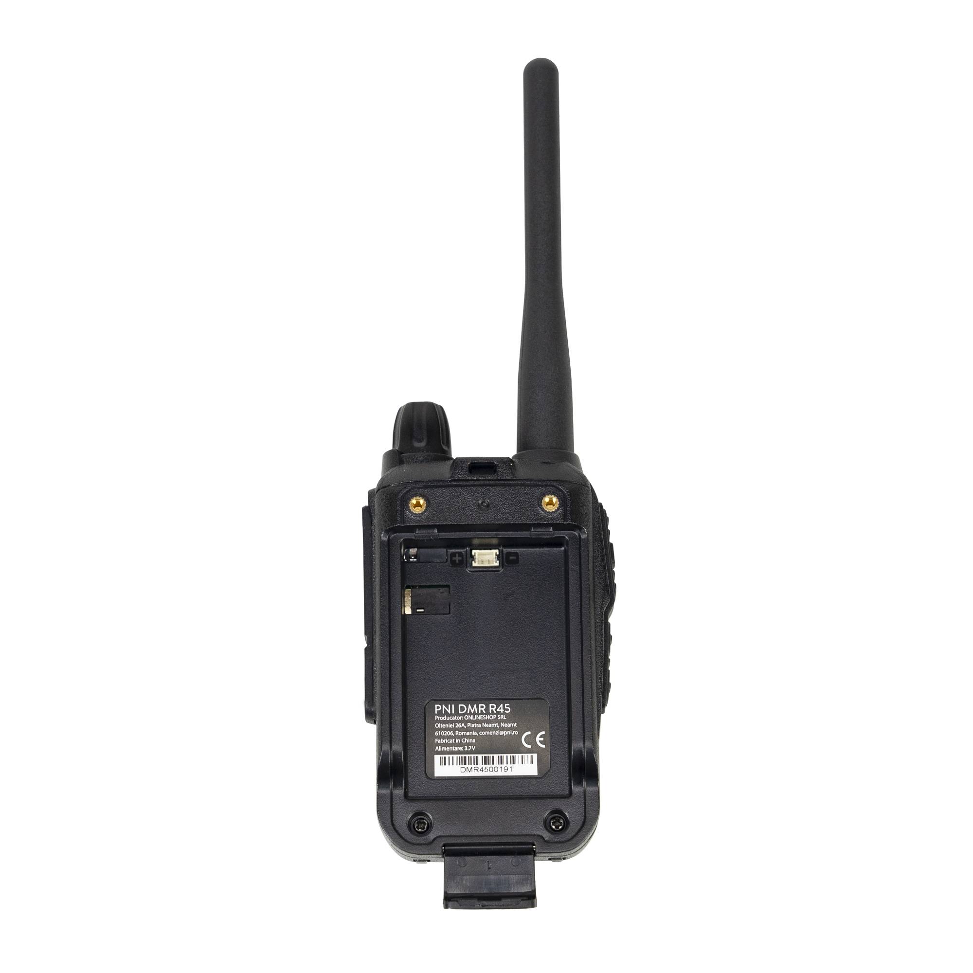 Kit mit 2 tragbaren Radiosendern PNI DMR R45, digital und analog, 446 MHz, 16 digitale Kanäle und 99 analoge Kanäle, Sprachaufzeichnungsfunktion, Li