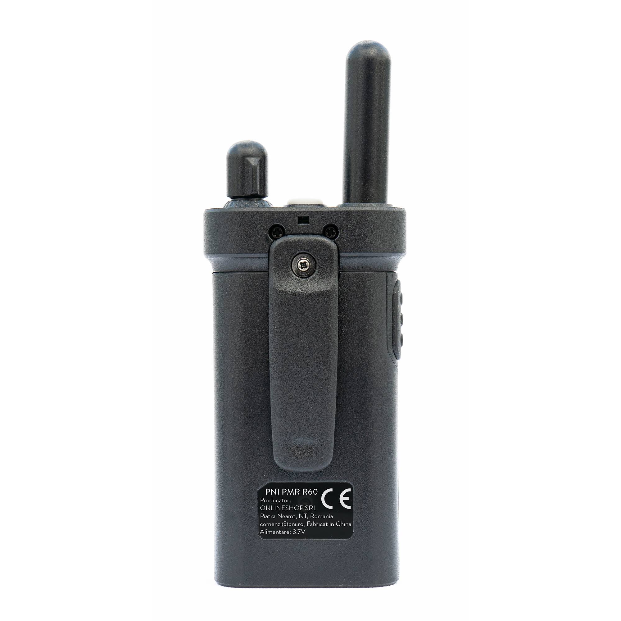Tragbarer Radiosender PNI PMR R60 446 MHz, 0,5 W, 16 programmierbare Kanäle, 16 PMR- und 50 CTCSS- und 104 DCS-Töne, Scan, Tastensperre, SOS, Monito