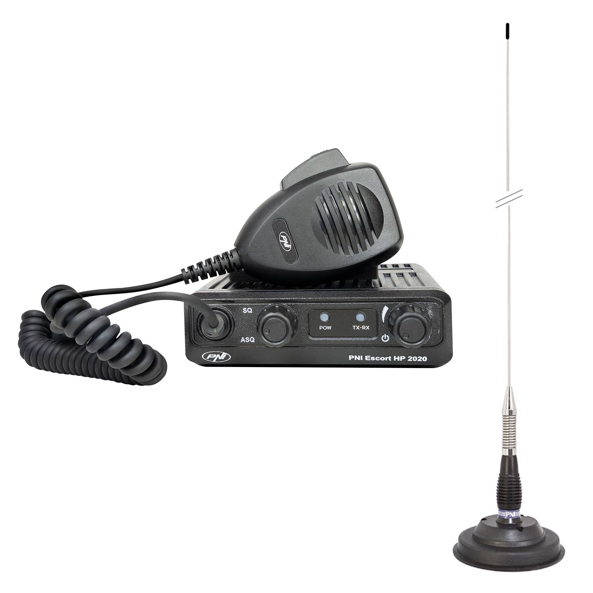 Kit CB-Radiosender PNI Escort HP 2020 Einkanal 22 mit CB-Antenne PNI ML100 mit Magnet