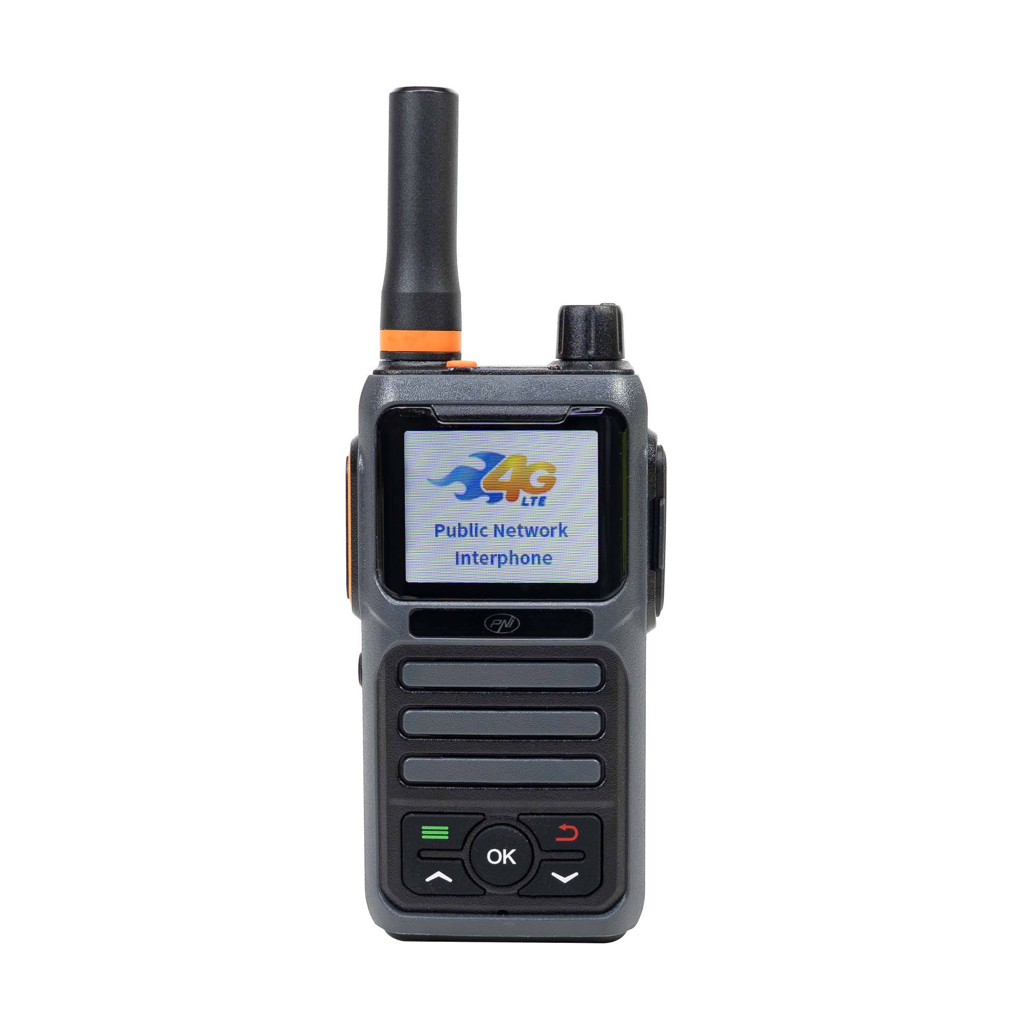 Tragbarer Radiosender PNI PoC 1300 GSM 4G LTE, Linux-Betriebssystem, 1,77-Zoll-Farbbildschirm, 4400 mAh Li-Ion-Akku