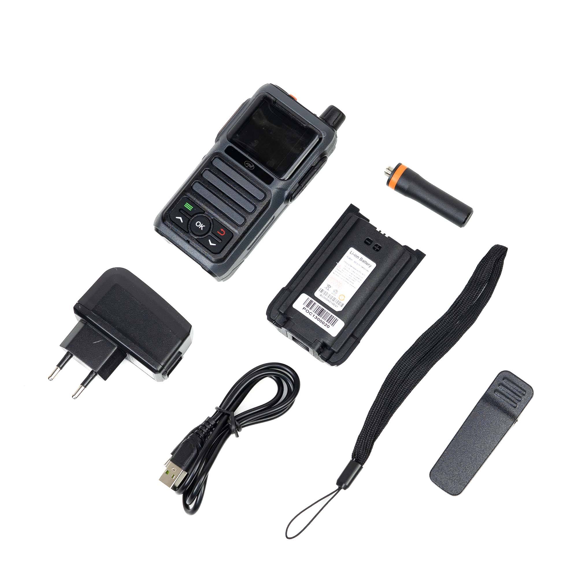 Tragbarer Radiosender PNI PoC 1300 GSM 4G LTE, Linux-Betriebssystem, 1,77-Zoll-Farbbildschirm, 4400 mAh Li-Ion-Akku