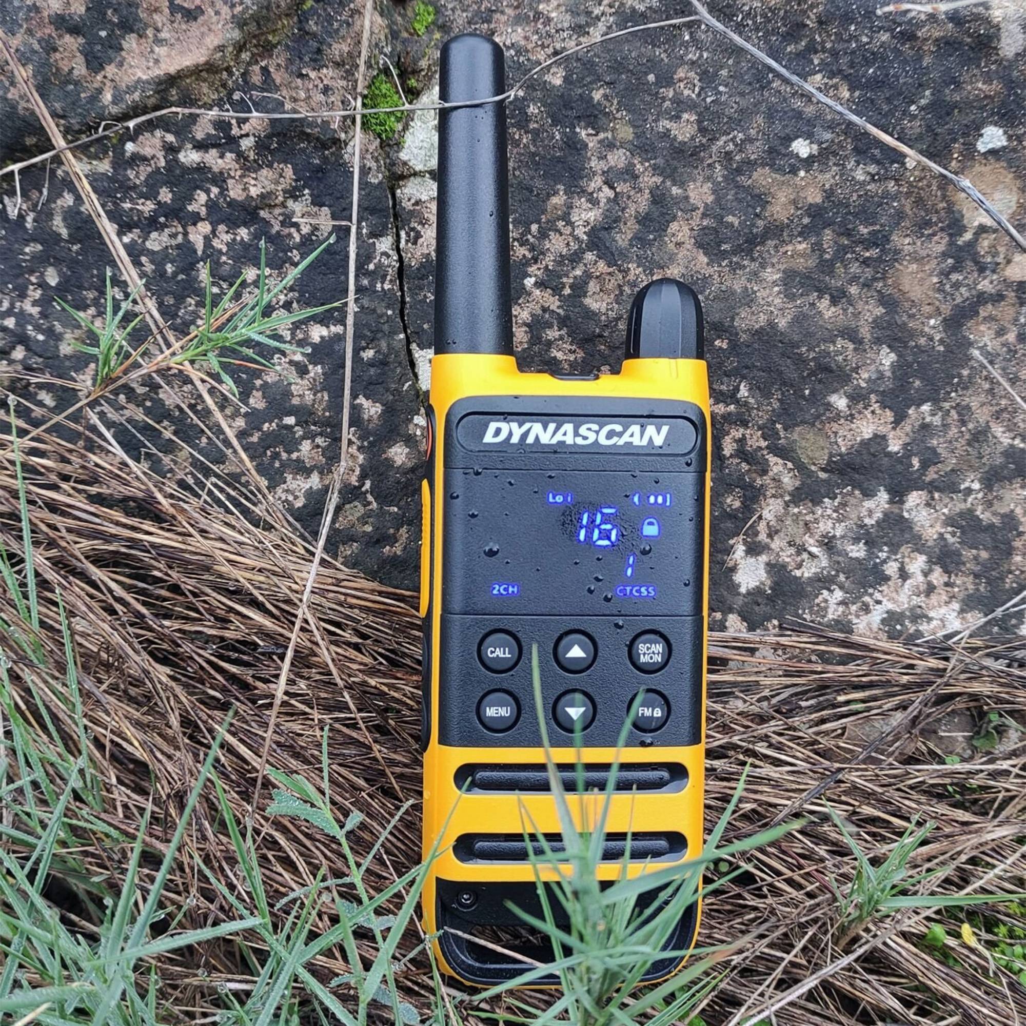 PMR PNI Dynascan P19 tragbarer Radiosender, 446 MHz, 0,5 W, 16 Kanäle, IP54, 2er-Set