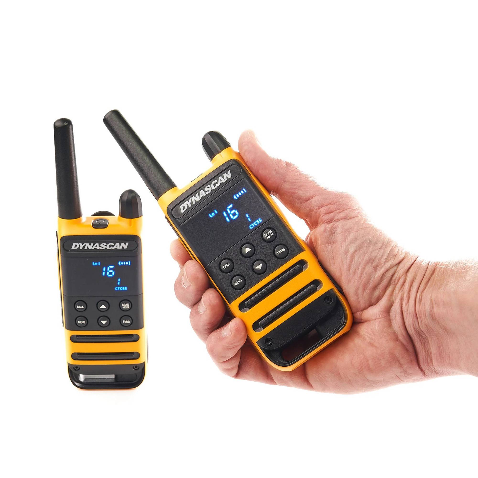 PMR PNI Dynascan P19 tragbarer Radiosender, 446 MHz, 0,5 W, 16 Kanäle, IP54, 2er-Set