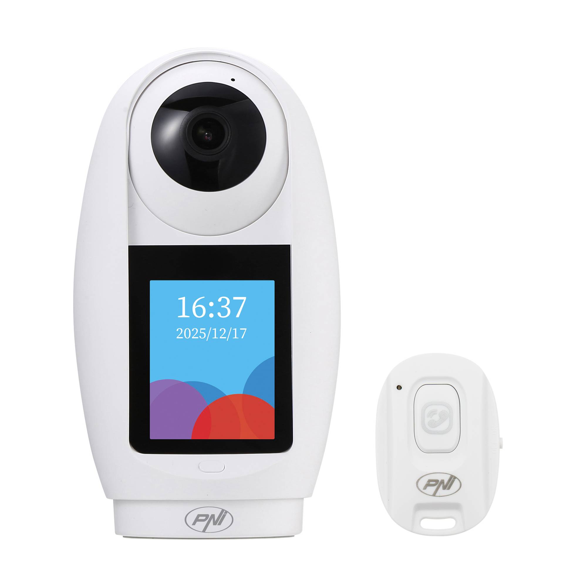 PNI IP733 3MP Videoüberwachungskamera, Zwei-Wege-Audio und Video, mit Bluetooth-Ruftaste, Bildschirm, Babyphone-Funktion