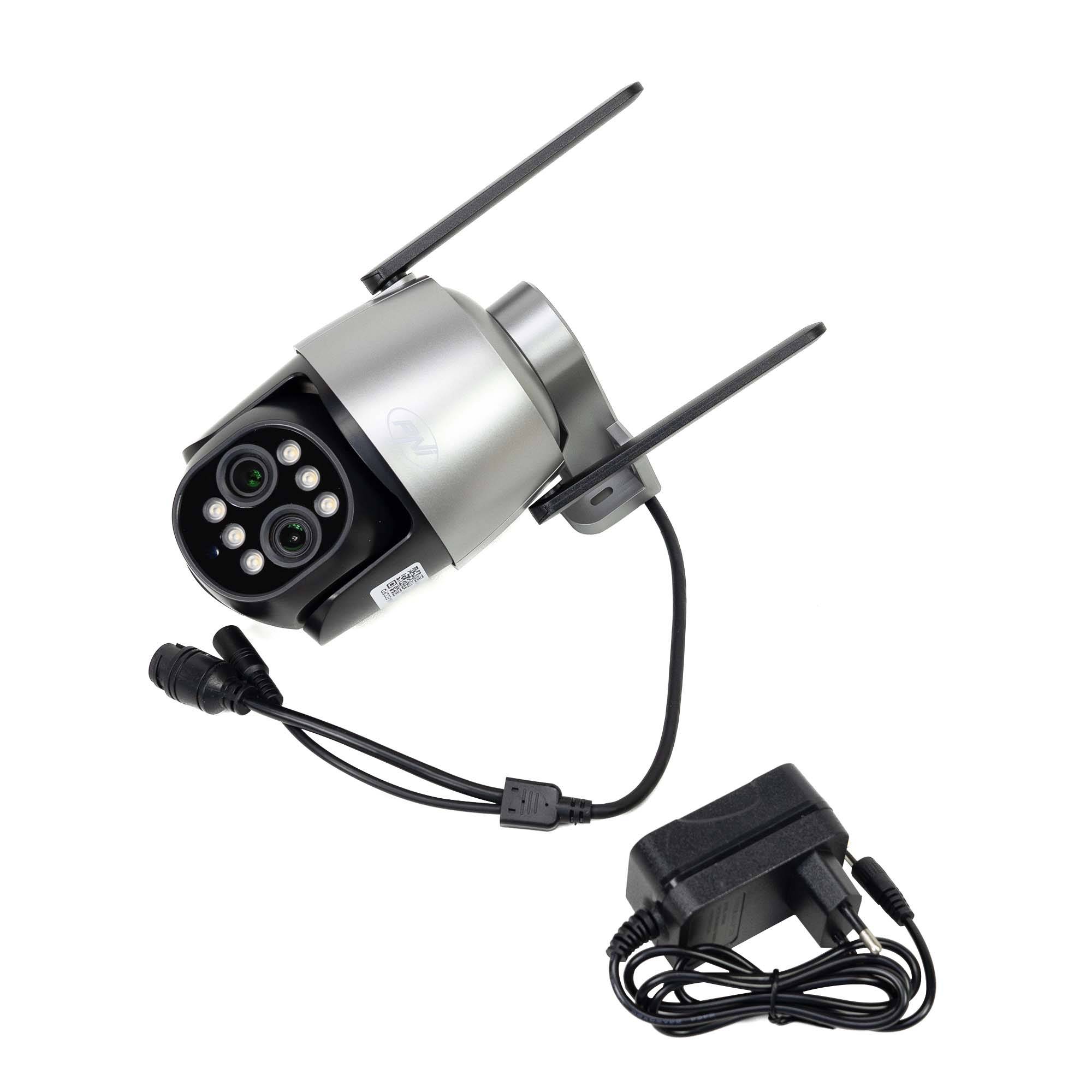 PNI House IP574 Videoüberwachungskamera mit WLAN, PTZ, Doppelobjektiv 4MP + 4MP, 10-fach optischem Zoom, IP65