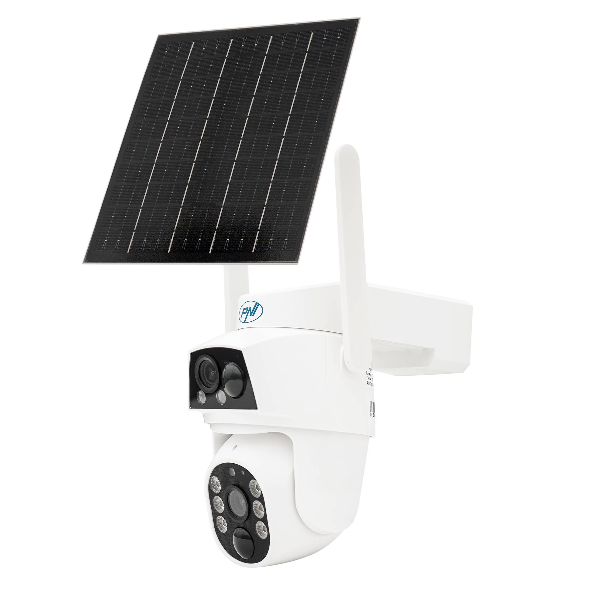 PNI IP894 GSM 4G PTZ Videoüberwachungskamera, Doppelobjektiv 2MP + 2MP, 5,5W Solarpanel, 8000mAh Blockbatterie