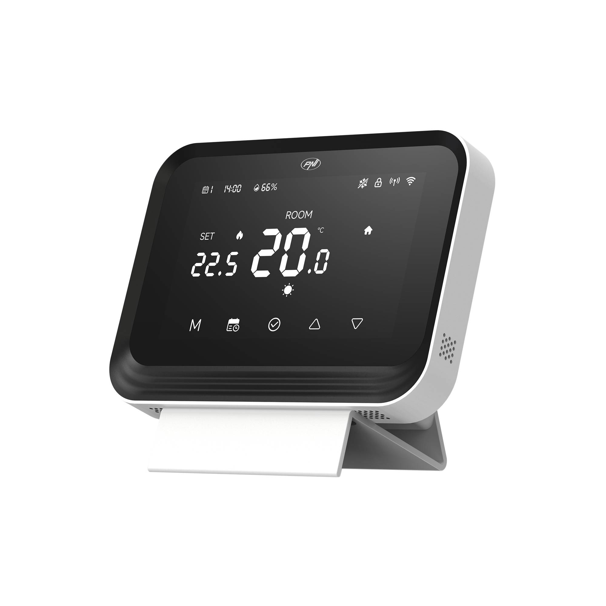 Intelligenter Thermostat PNI CT45, kabellos, WiFi, Hysterese ± 0,1 °C, Feuchtigkeitssensor, Steuerung über das Internet, für Heizungsanlagen, APP