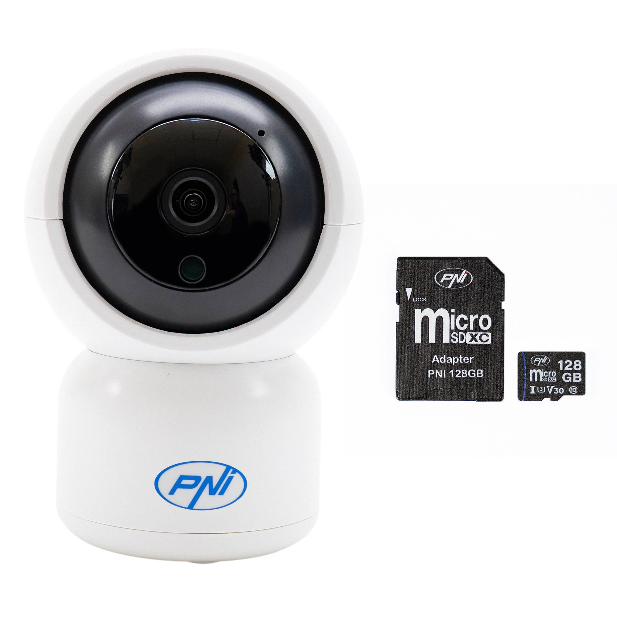 PNI IP390T 1080P Videoüberwachungskamera mit PTZ WiFi H264 + unterstützt 128 GB microSD, Nachtsicht, Tuya-Anwendung, P2P, Android, iOS, für Innenr