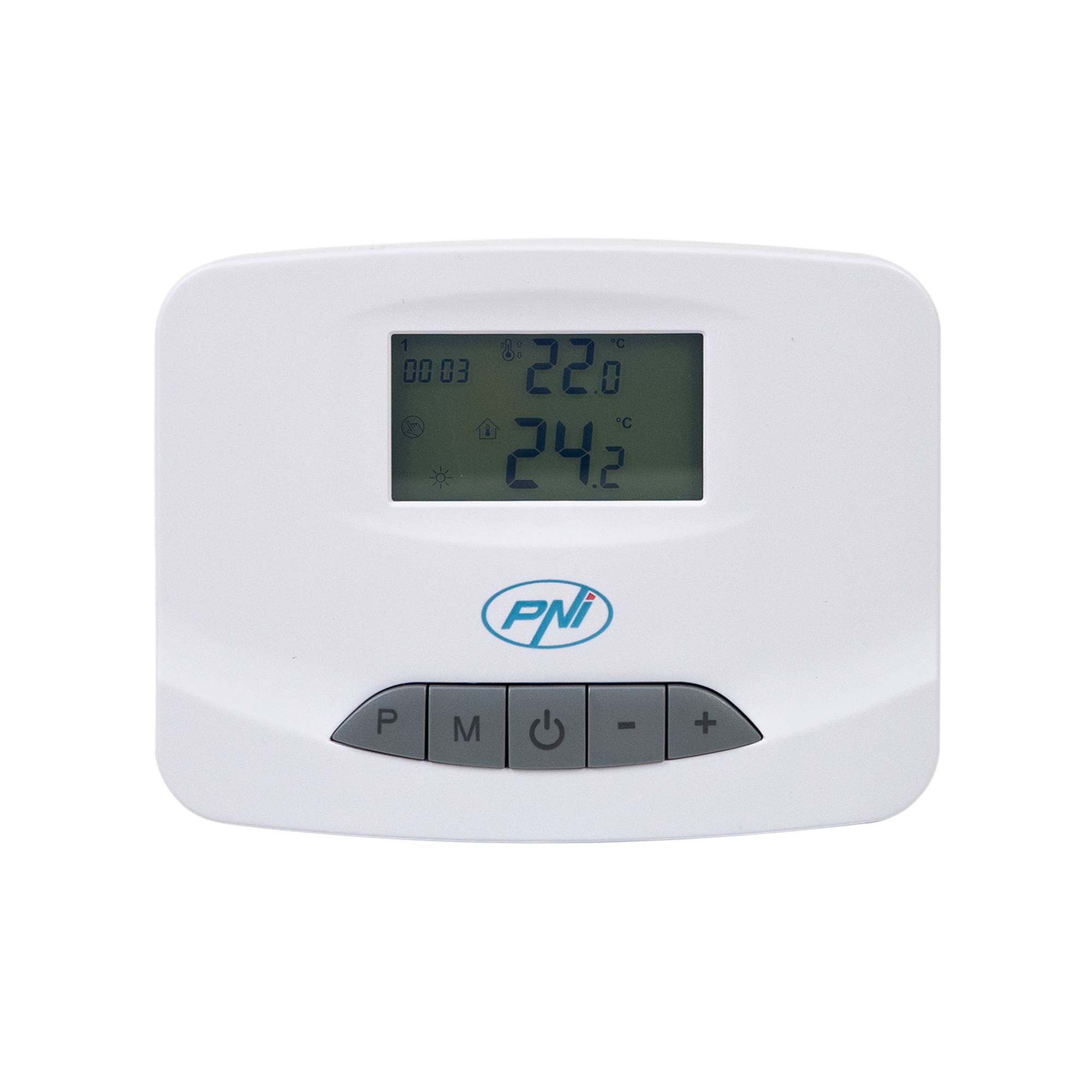 Drahtloses Thermostatsteuergerät PNI CT28 PRO für Fußbodenheizung, kompatibel mit dem Magnetventilsteuermodul PNI CT28M und dem PNI CT28WIFI Hub zu