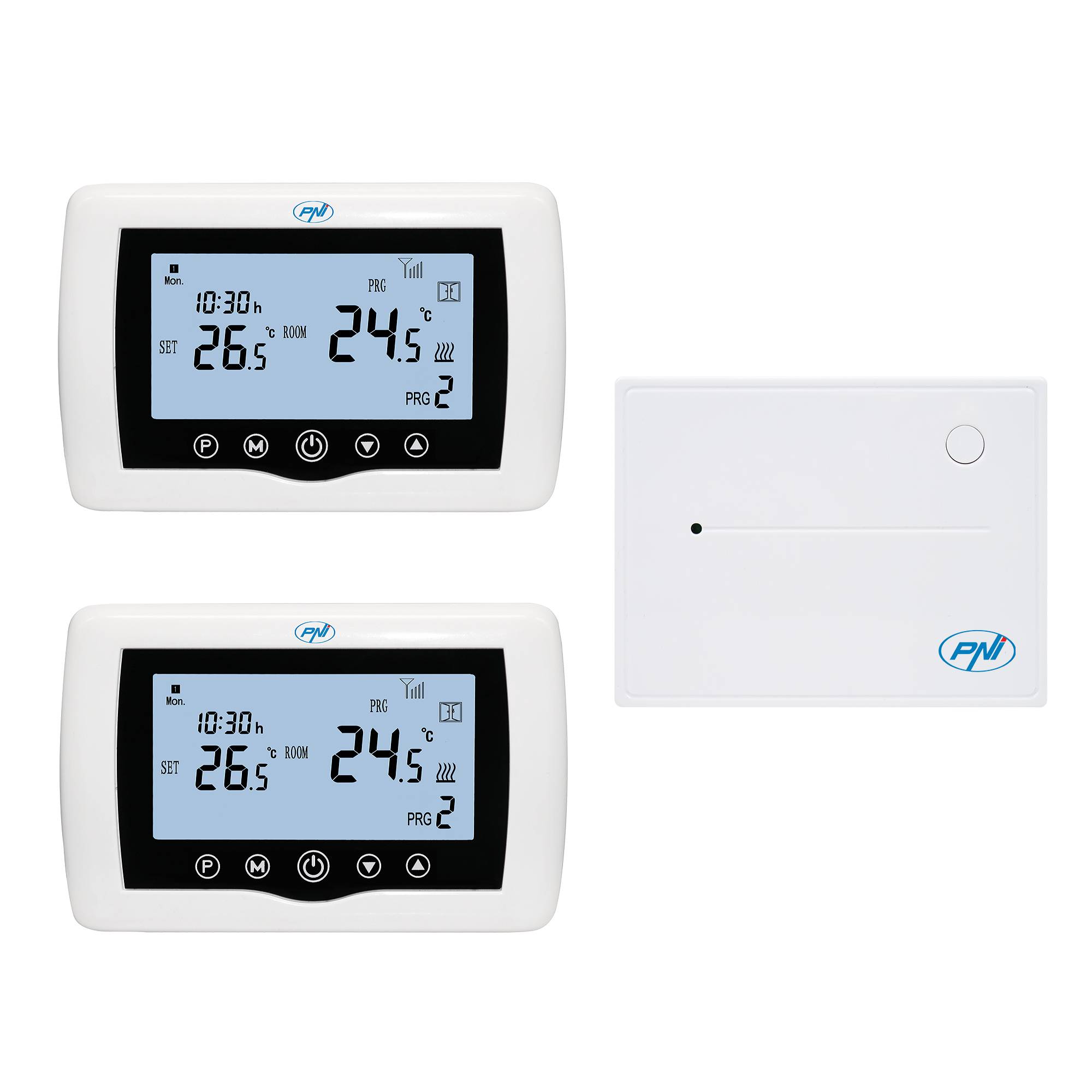 Smarter Thermostat PNI CT400 drahtlos, mit WLAN, steuert 1 Zentraleinheit und 2 verschiedene Zonen, Erdgeschoss über das Internet, für Zentralheizun