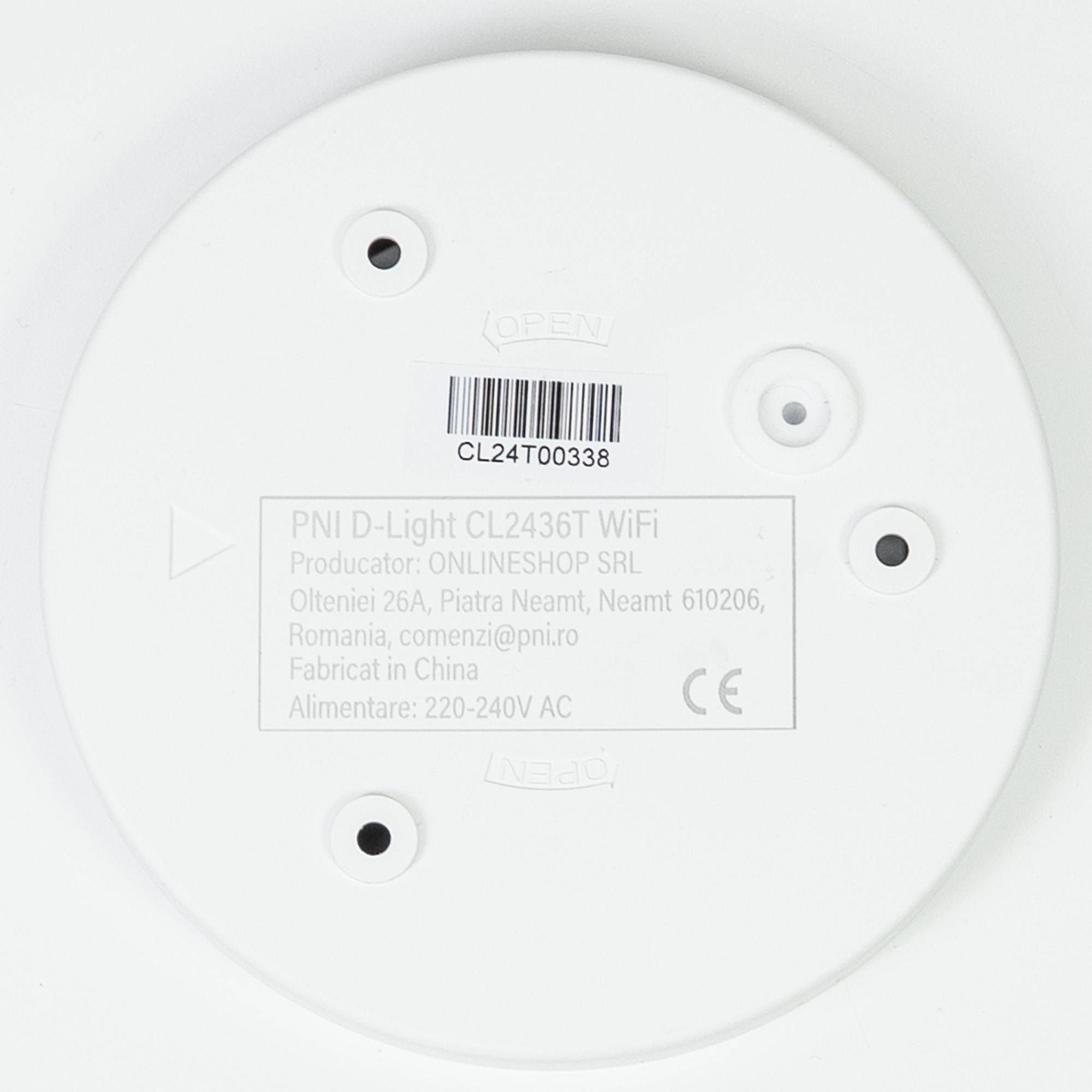 LED-Deckenleuchte PNI D-Light CL2436T Wi-Fi, RGBW, 36 W, dimmbar, rund 41 cm, 3000 K-6500 K, Stromversorgung 230 V, 3600 lm, weiß, Steuerung über Tu
