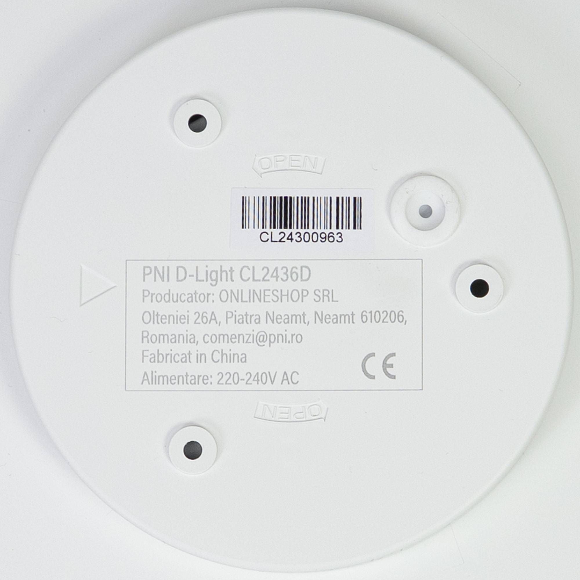 PNI D-Light CL2436D 36W LED Deckenleuchte, dimmbar, mit Fernbedienung, rund 41 cm, 3000K-6500K, 230V Netzteil, 3600 lm, weiß