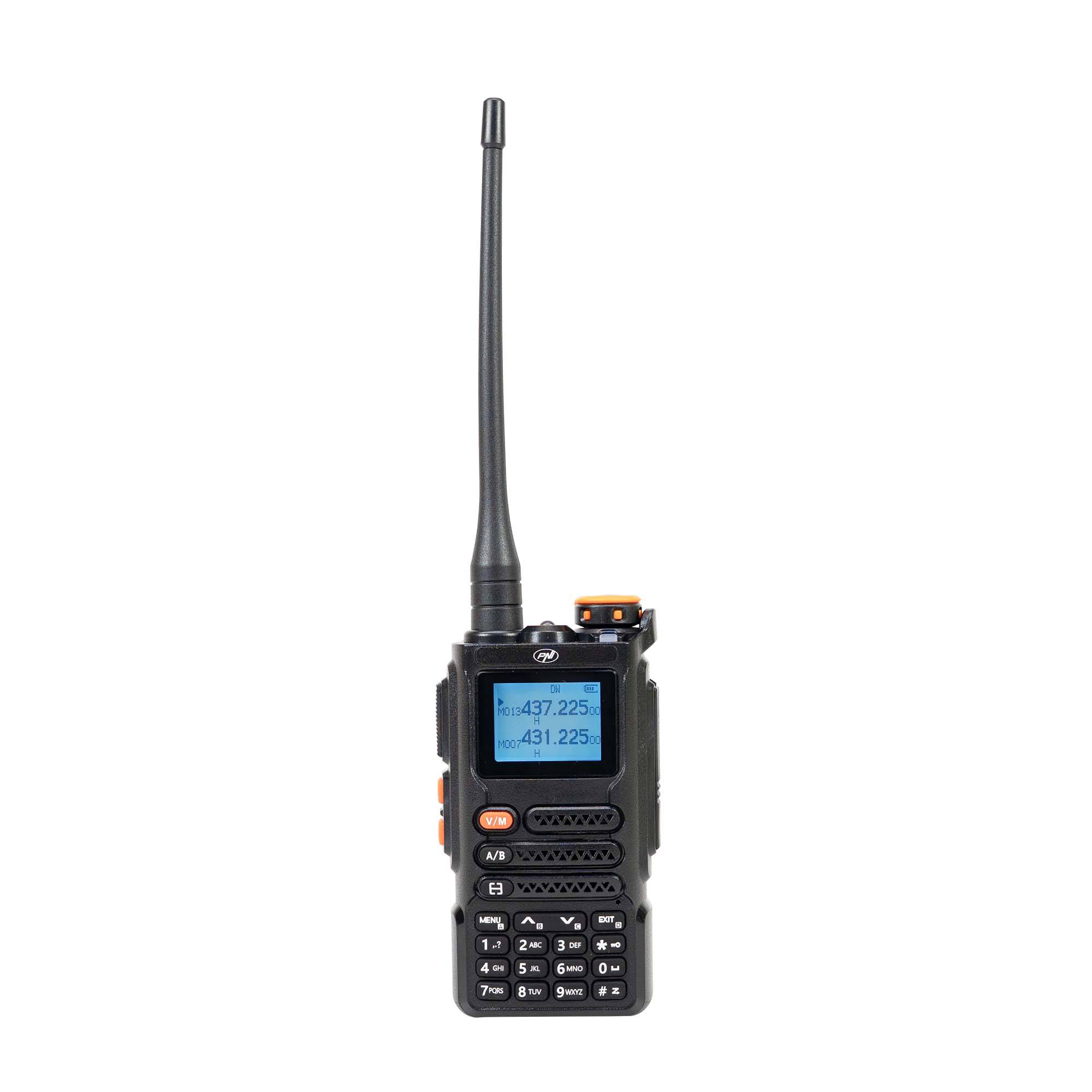 Tragbarer VHF/UHF-Radiosender PNI P16UV 999 Kanäle, Dualband TX und 6 RX-Bänder, VOX-Übertragung, Scan, FM-Radio, Wetterkanäle, Li-Ion 2600 mAh