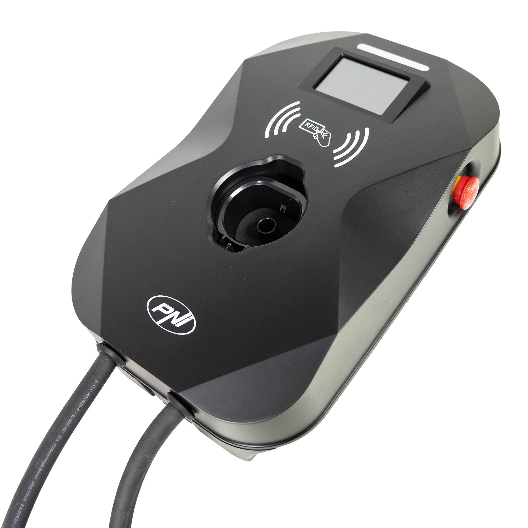 Ladestation PNI KW11 16A, 11KW, für Elektroautos, 85V - 415V, dreiphasig, 7-poliges Typ2 Kabel, 3,5 Zoll Display, mit Bluetooth, App-Steuerung