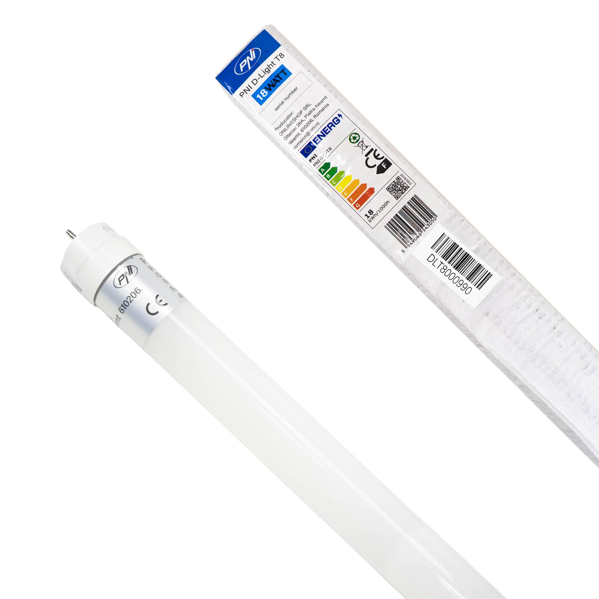 PNI D-Light T8 18W LED-Röhre aus Glas, Länge 120cm, 1850lm, 6400K, Kaltweiß, IP65