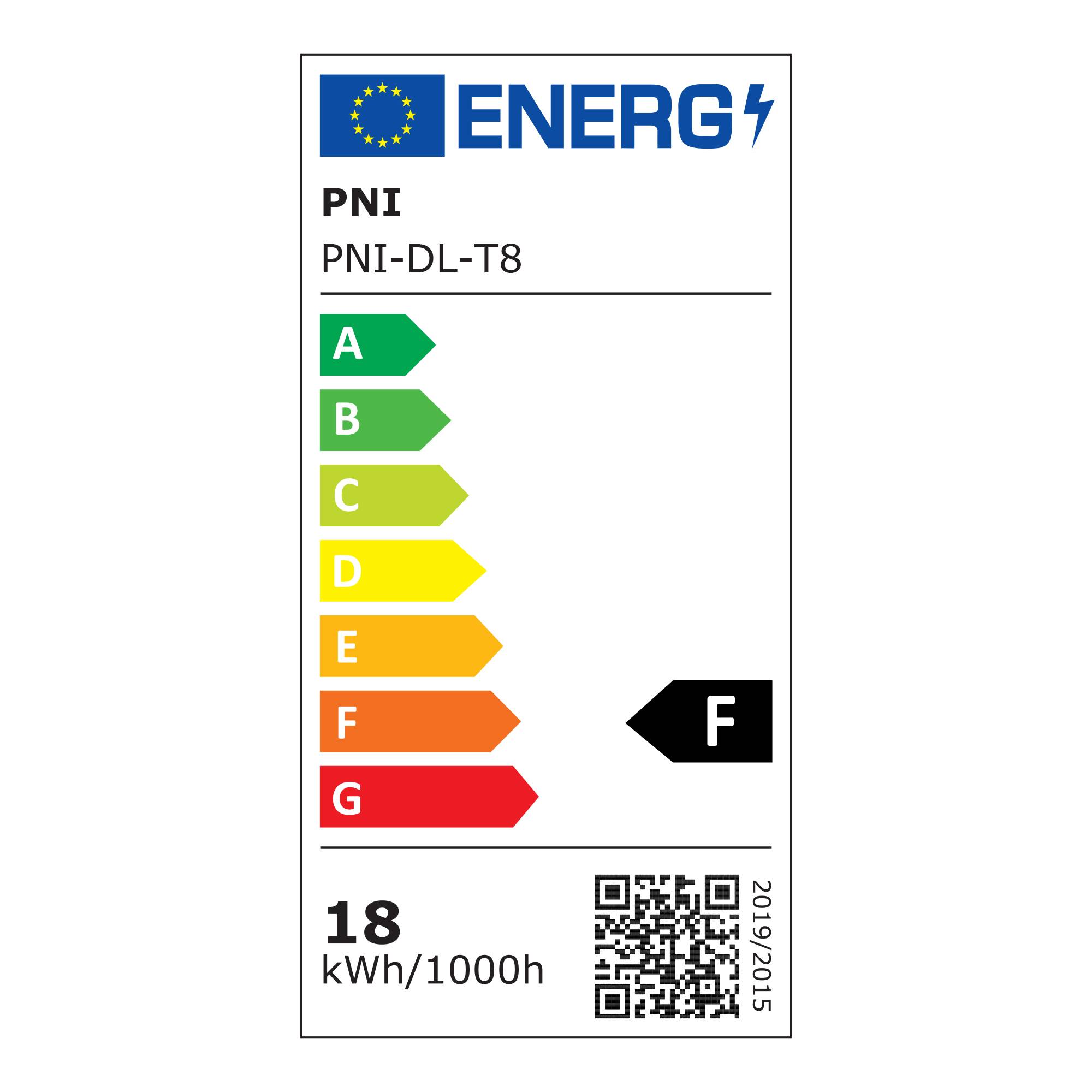 PNI D-Light T8 18W LED-Röhre aus Glas, Länge 120cm, 1850lm, 6400K, Kaltweiß, IP65
