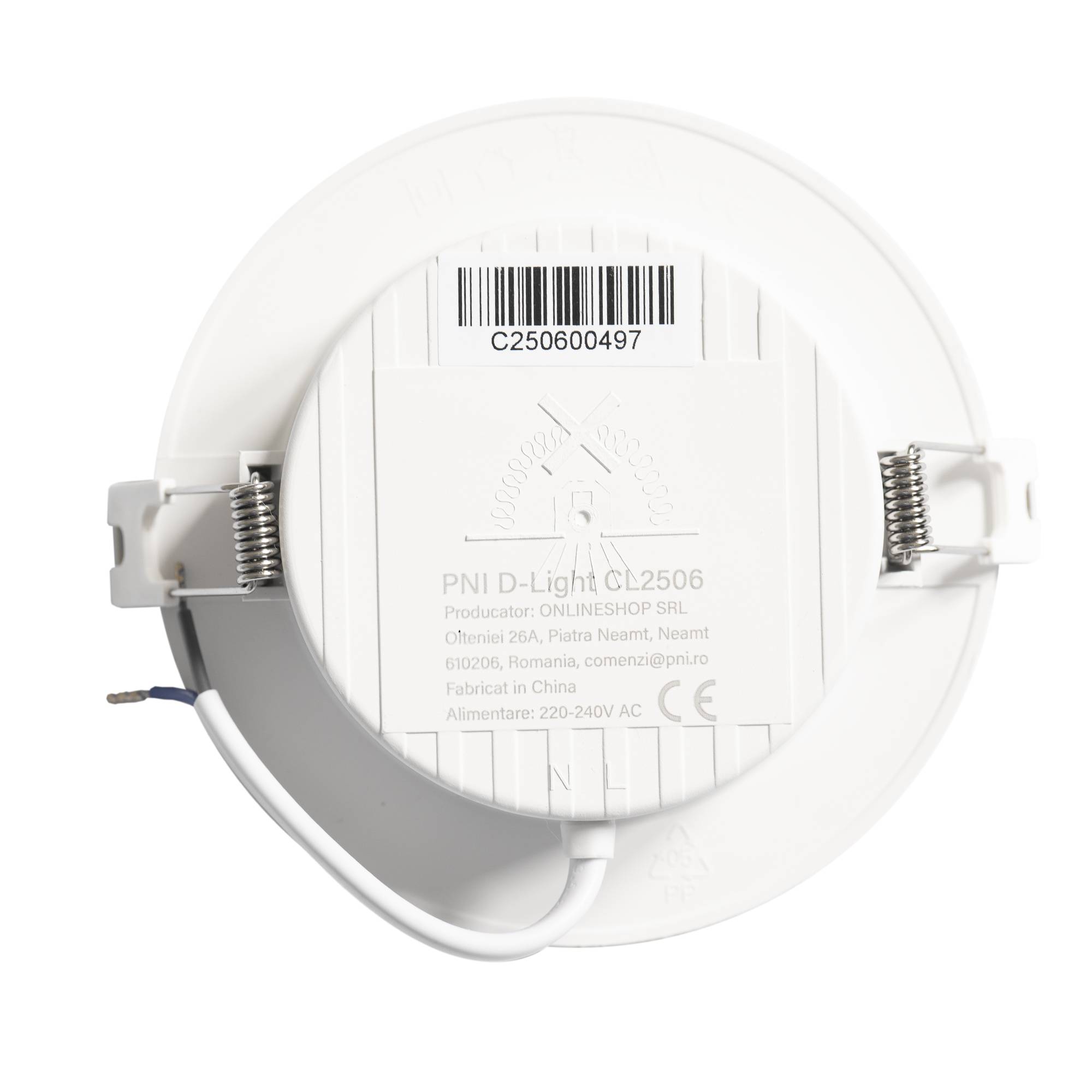 LED-Einbaustrahler PNI D-Light CL2506 6W, rund, 120 mm, 6400K, 230V-Netzteil, 660 lm, kaltweiß