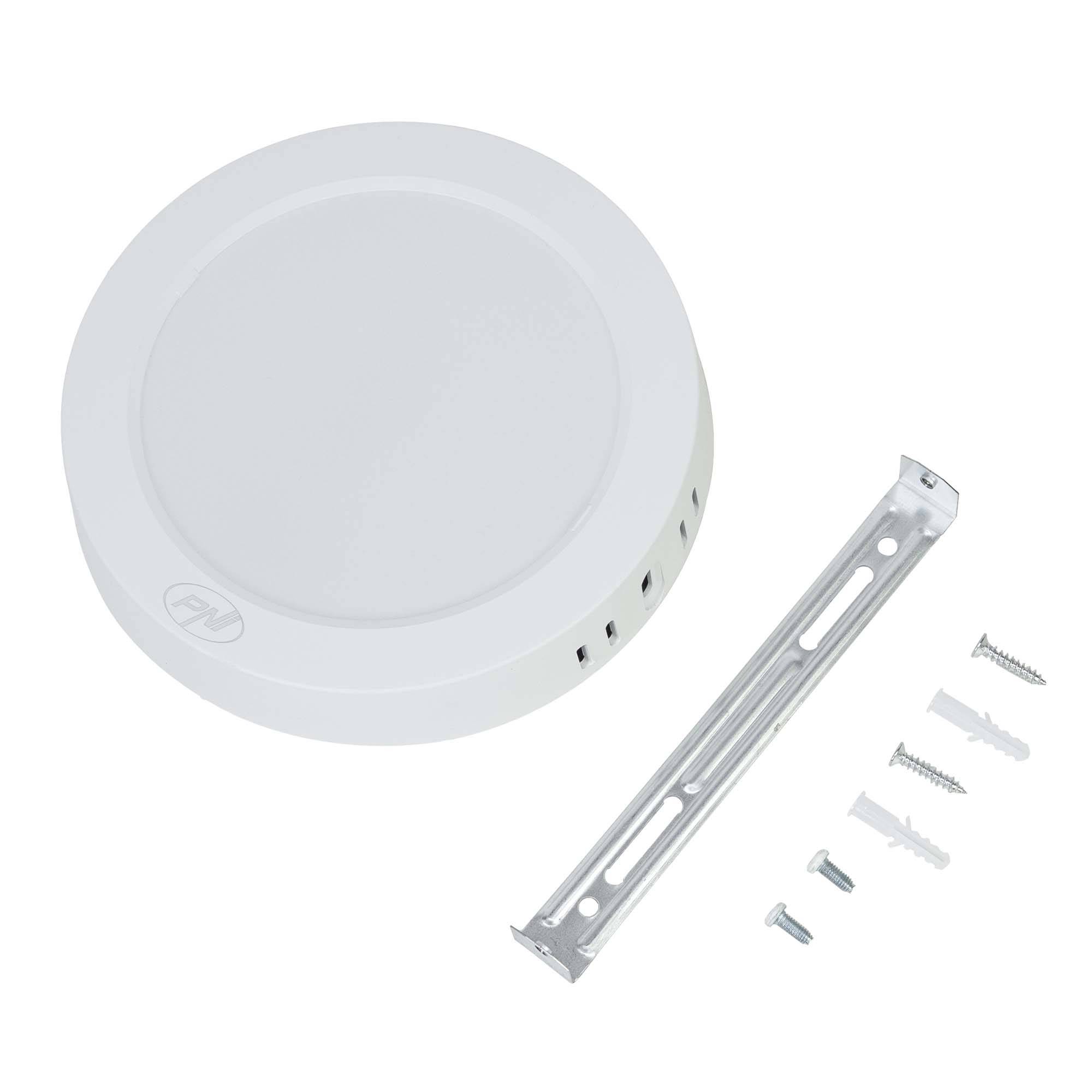 LED-Deckenleuchte PNI D-Light CL2412 12W, rund 16,7 cm, 6400K, 230V Netzteil, 1320 lm, kaltweiß