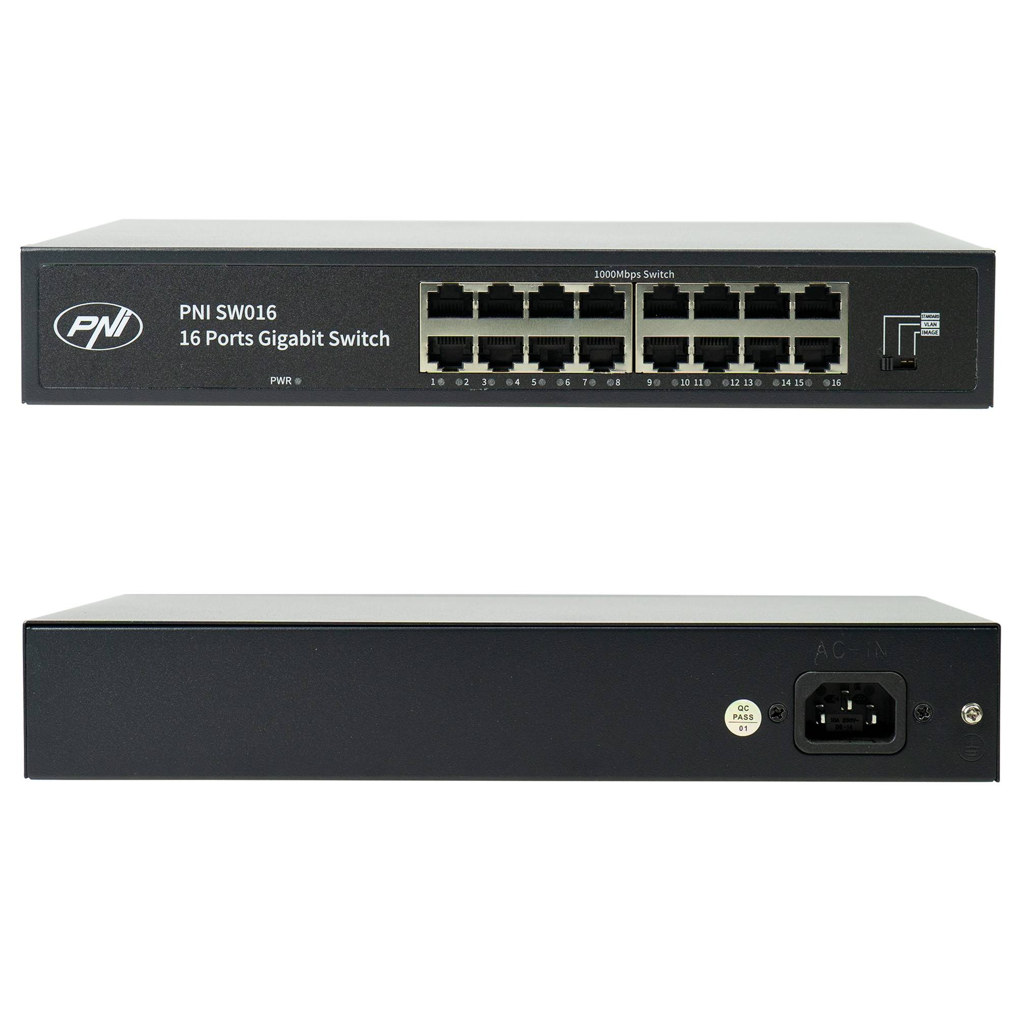 NVR PNI House IP816 mit 16 Kanälen IP 5MP oder 10 Kanälen 8MP 4K