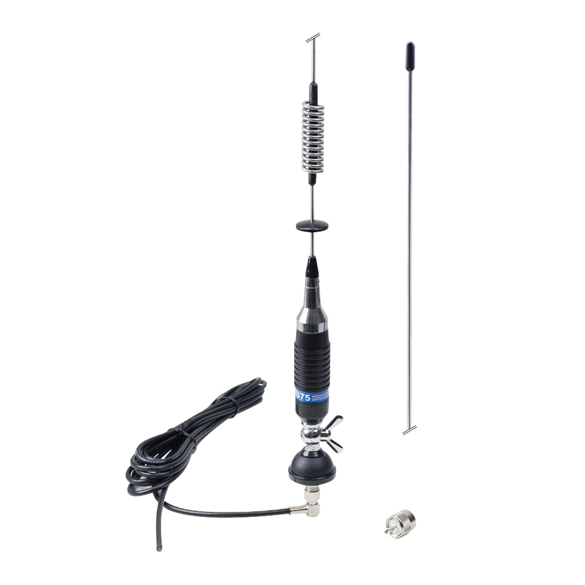 Bax 20 Stück CB-Antennen PNI S75 mit Butterfly, Halterung, Kabel und PL-Stecker