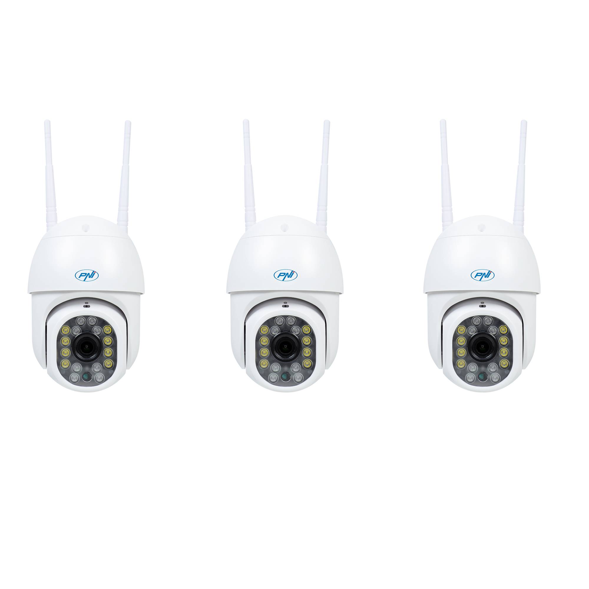 3-teiliges Kit PNI IP440 WiFi PTZ kabellose Videoüberwachungskamera, 4 MP, Digitalzoom, Micro-SD-Steckplatz, eigenständig, Bewegungserkennungsalarm