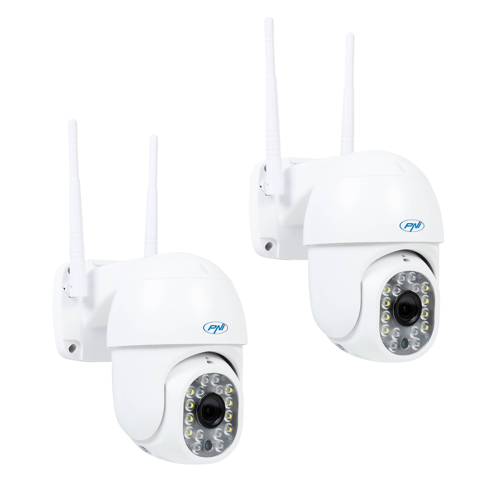 2-teiliges Kit PNI IP440 WiFi PTZ kabellose Videoüberwachungskamera, 4 MP, Digitalzoom, Micro-SD-Steckplatz, eigenständig, Bewegungserkennungsalarm