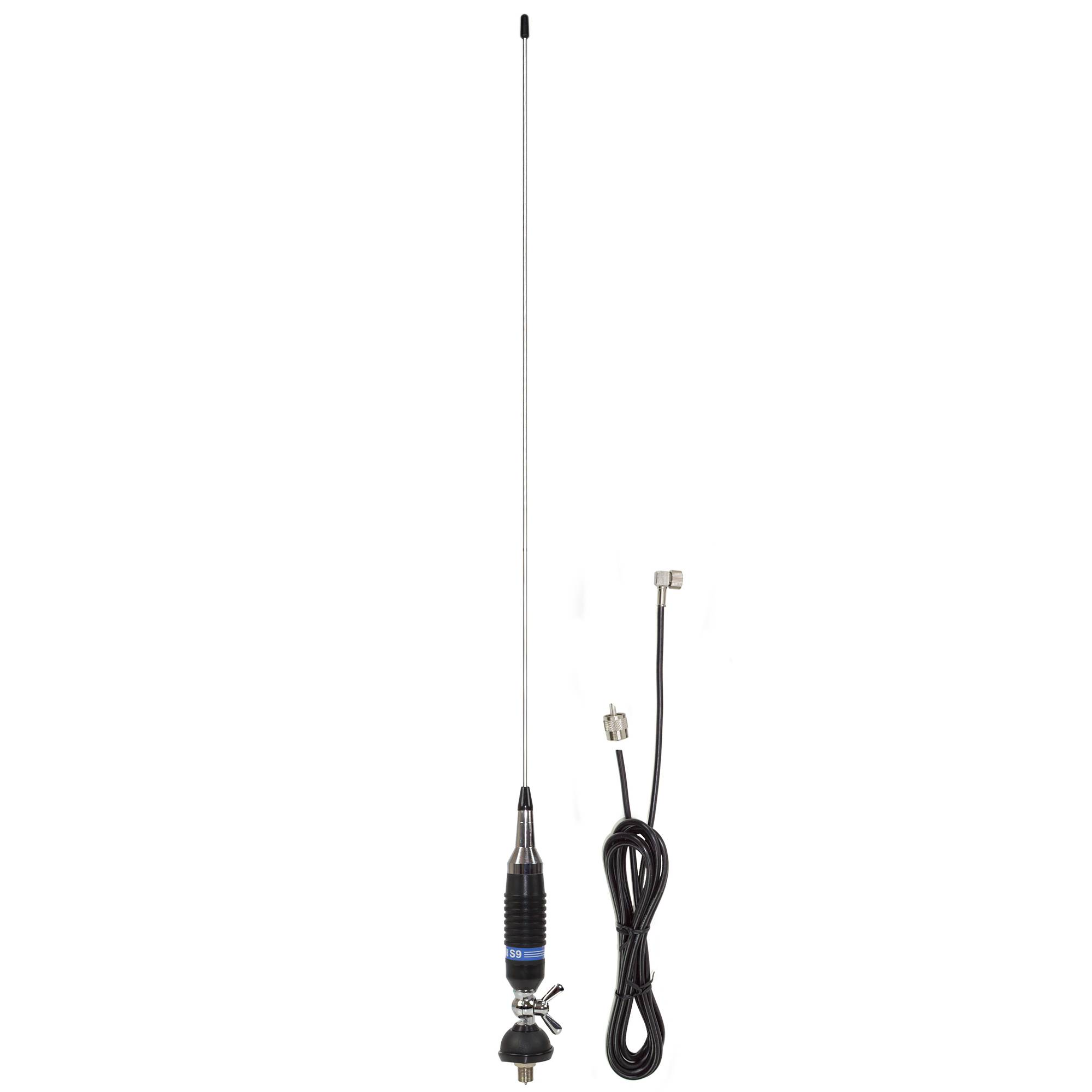 Bax 50 Stück CB-Antennen PNI S9 mit Butterfly-Spike, Länge 120 cm, mit 4 m RG58-Kabel