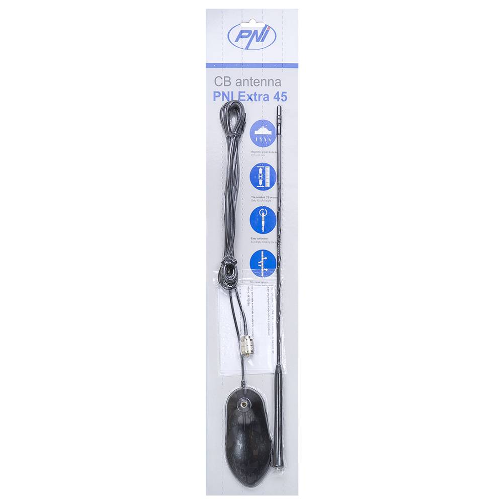 Bax 20 Stück CB-Antennen PNI Extra 45, inklusive Magnet, Länge 45 cm, SWR 1,0, 26-30 MHz, 150 W, Glasfaser