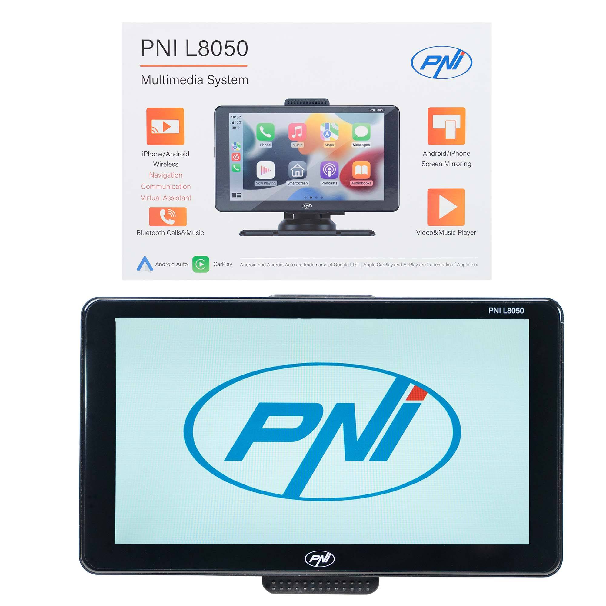 Auto-Multimediasystem PNI L8050 mit 7-Zoll-Bildschirm, Apple Carplay und Android Auto, Android/iPhone-Spiegelung, FM-Transmitter