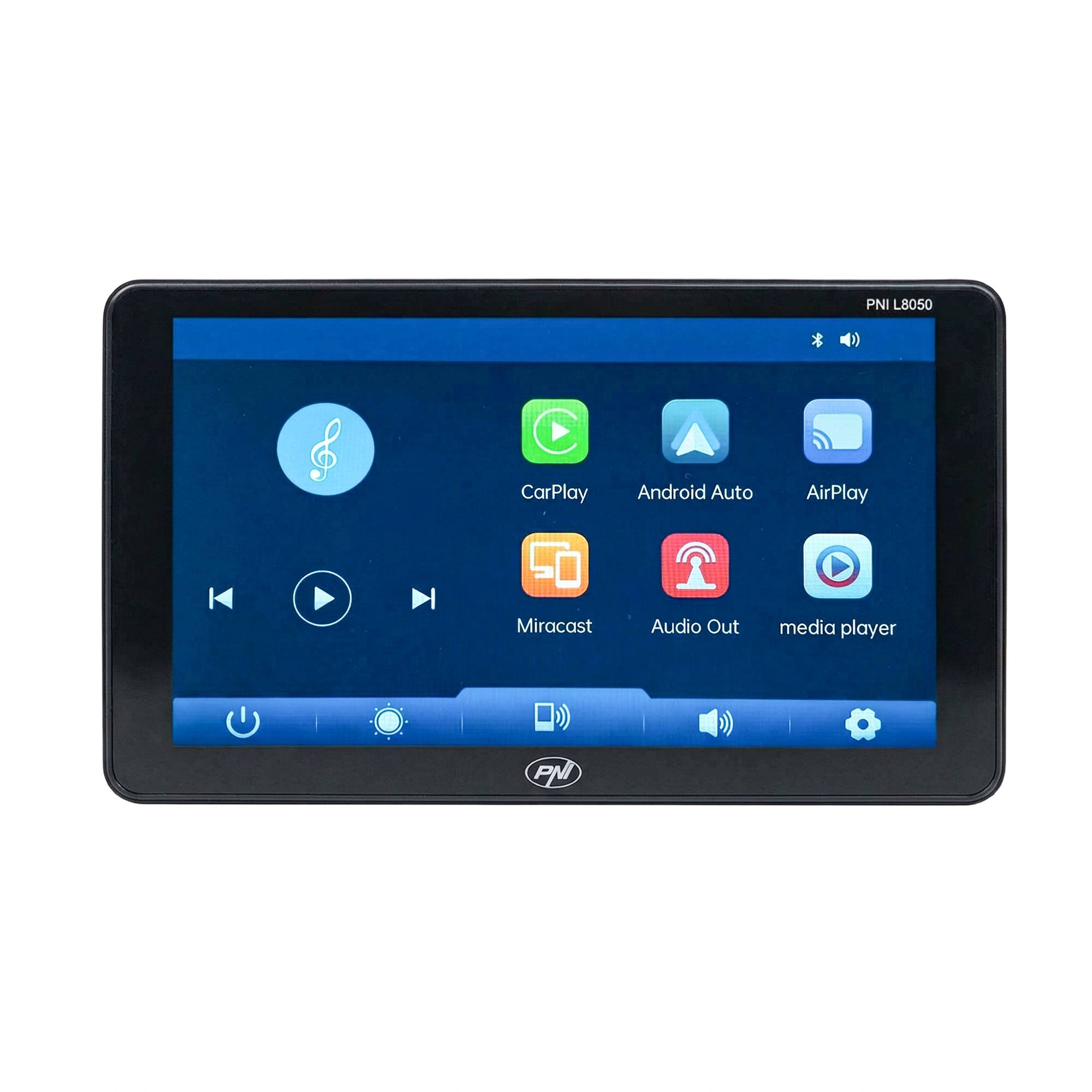 Auto-Multimediasystem PNI L8050 mit 7-Zoll-Bildschirm, Apple Carplay und Android Auto, Android/iPhone-Spiegelung, FM-Transmitter