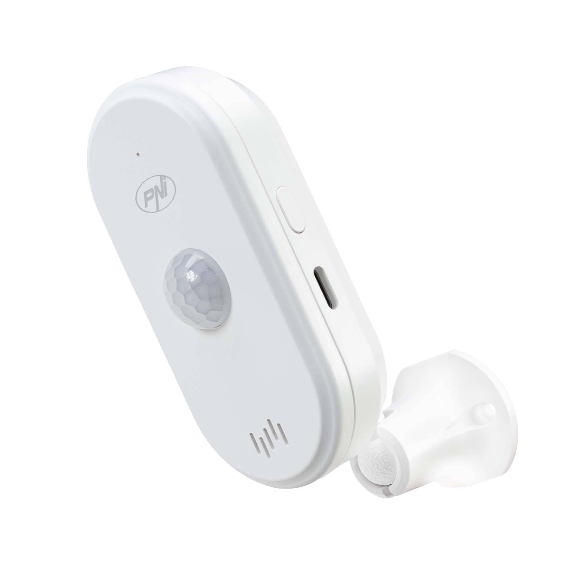 SafeHouse HS401 PIR PIR-Bewegungssensor mit WLAN, kompatibel mit der Tuya-Anwendung, 80-dB-Tonalarm, integrierter Lautsprecher