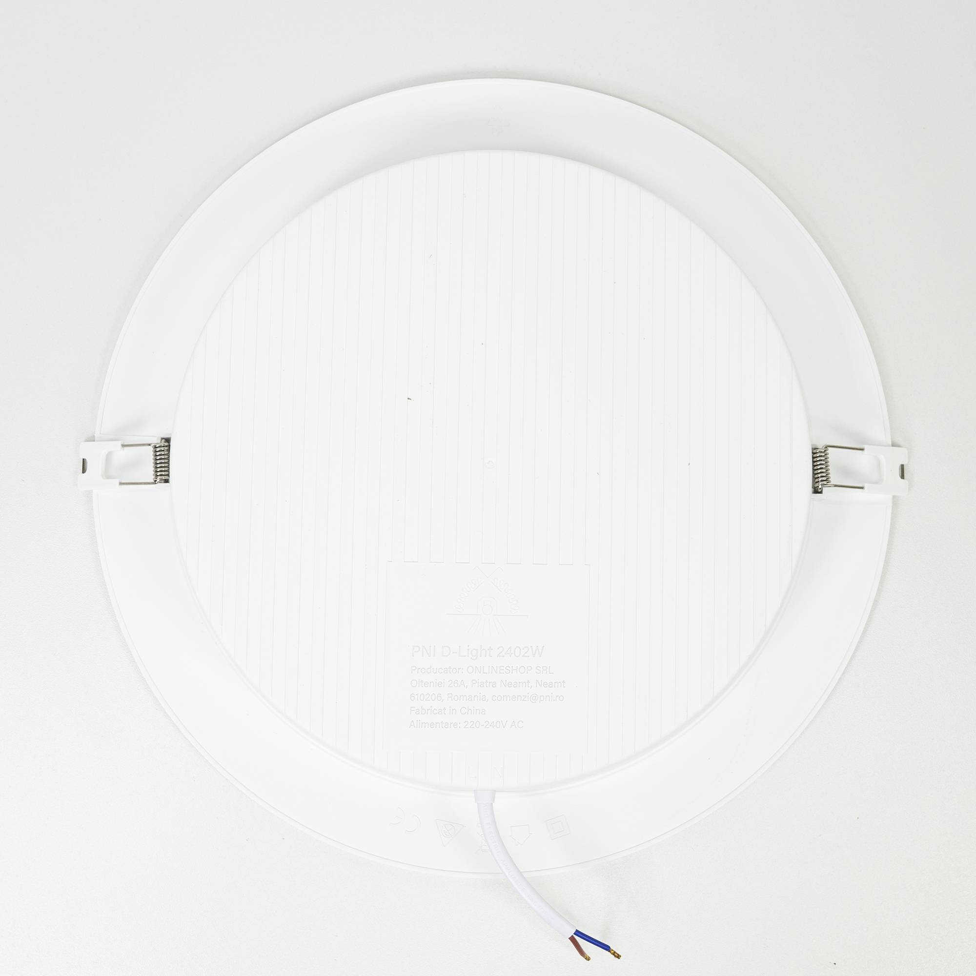 LED-Deckenleuchte PNI D-Light 2402W 24W, einbaubar, rund 29 cm, 6500K, Stromversorgung 230V, 2640 lm, weiß