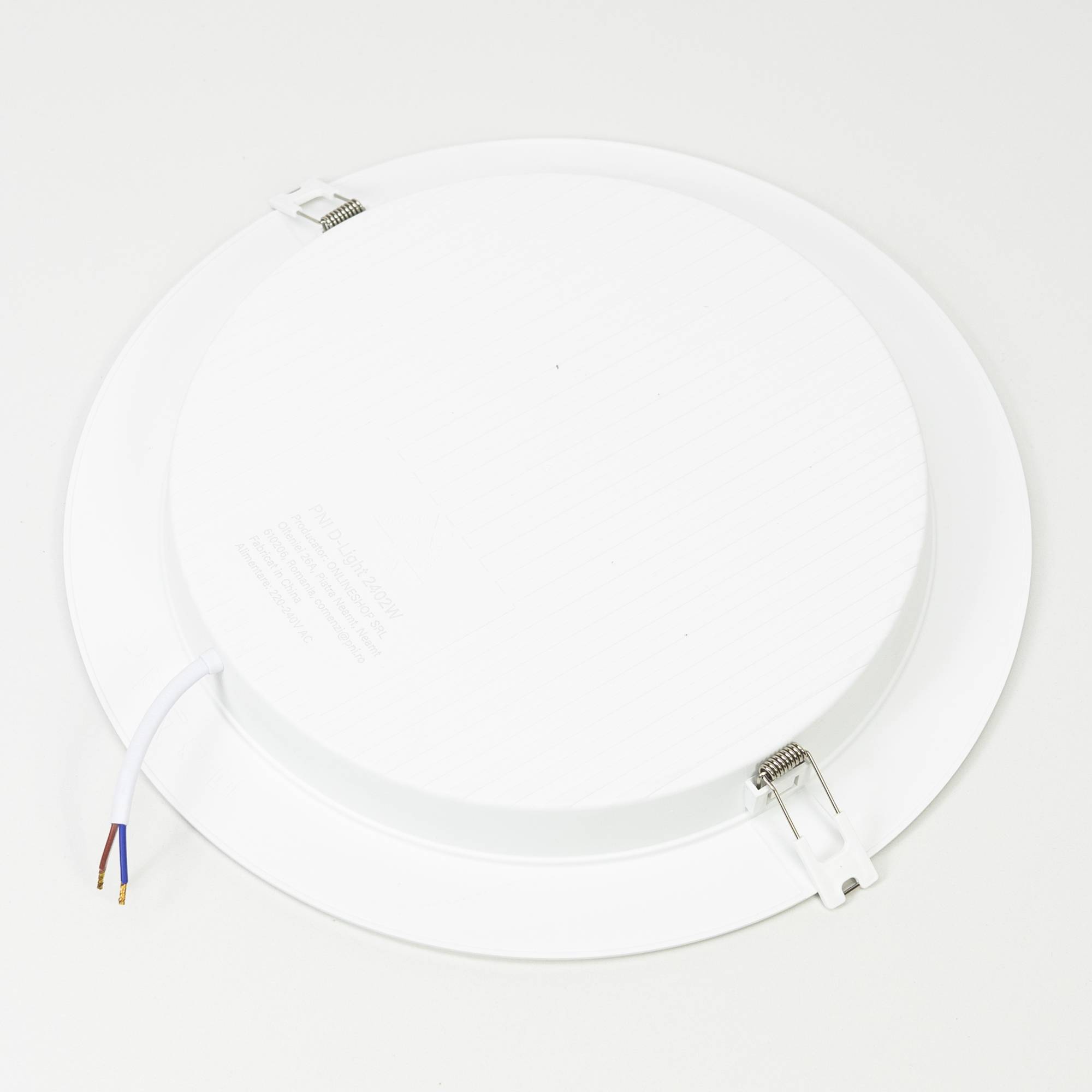 LED-Deckenleuchte PNI D-Light 2402W 24W, einbaubar, rund 29 cm, 6500K, Stromversorgung 230V, 2640 lm, weiß