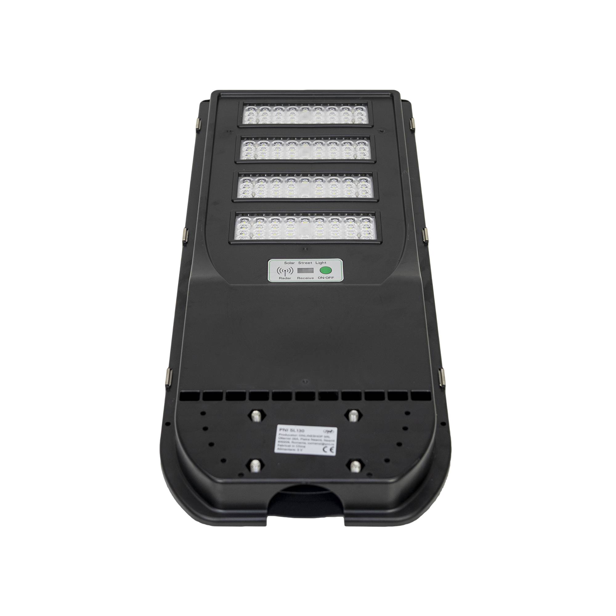 PNI SL130 300-W-Straßenbeleuchtungslampe, mit integriertem 20-W-Solarpanel, 6500 K, 2900 lm, 4 x integrierte 20-Ah-Batterie
