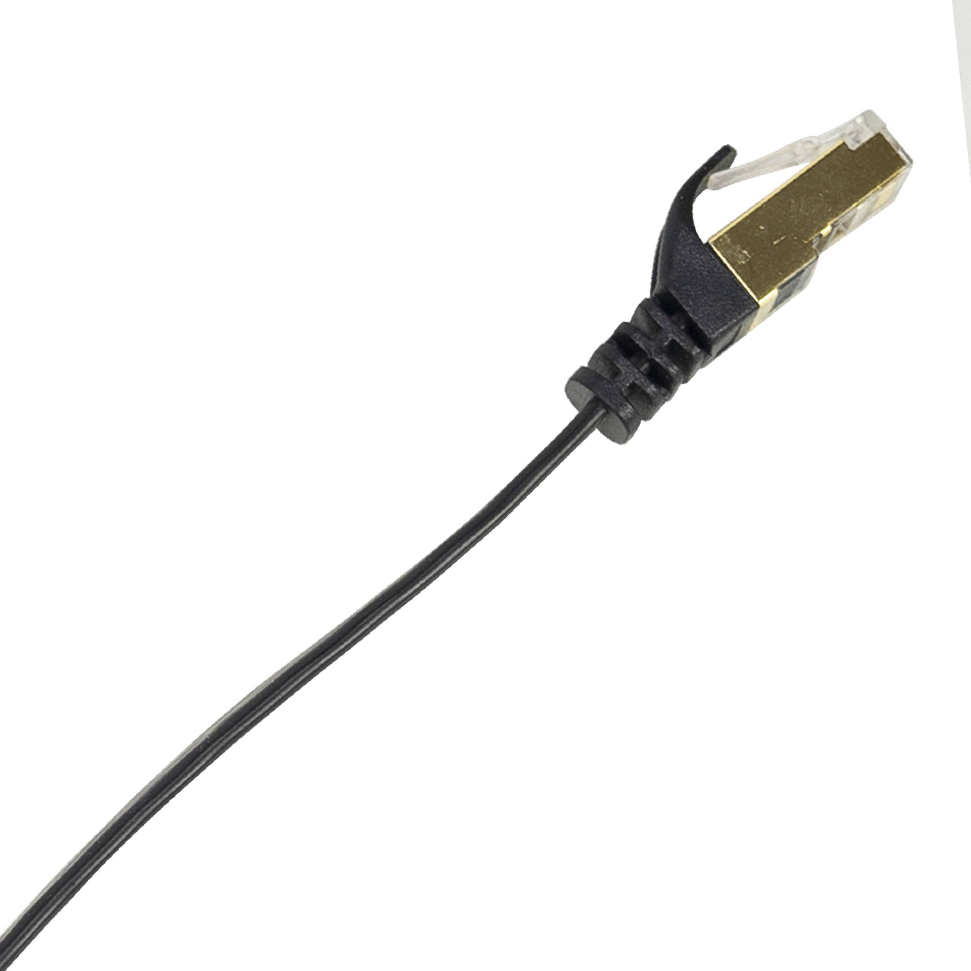 Flaches Netzwerkkabel S/STP CAT7 PNI U7200B, 2 x RJ45, 4 Adernpaare, 32AWG, Kupfer, 10 Gbit/s, 600 MHz, 20 m, schwarz