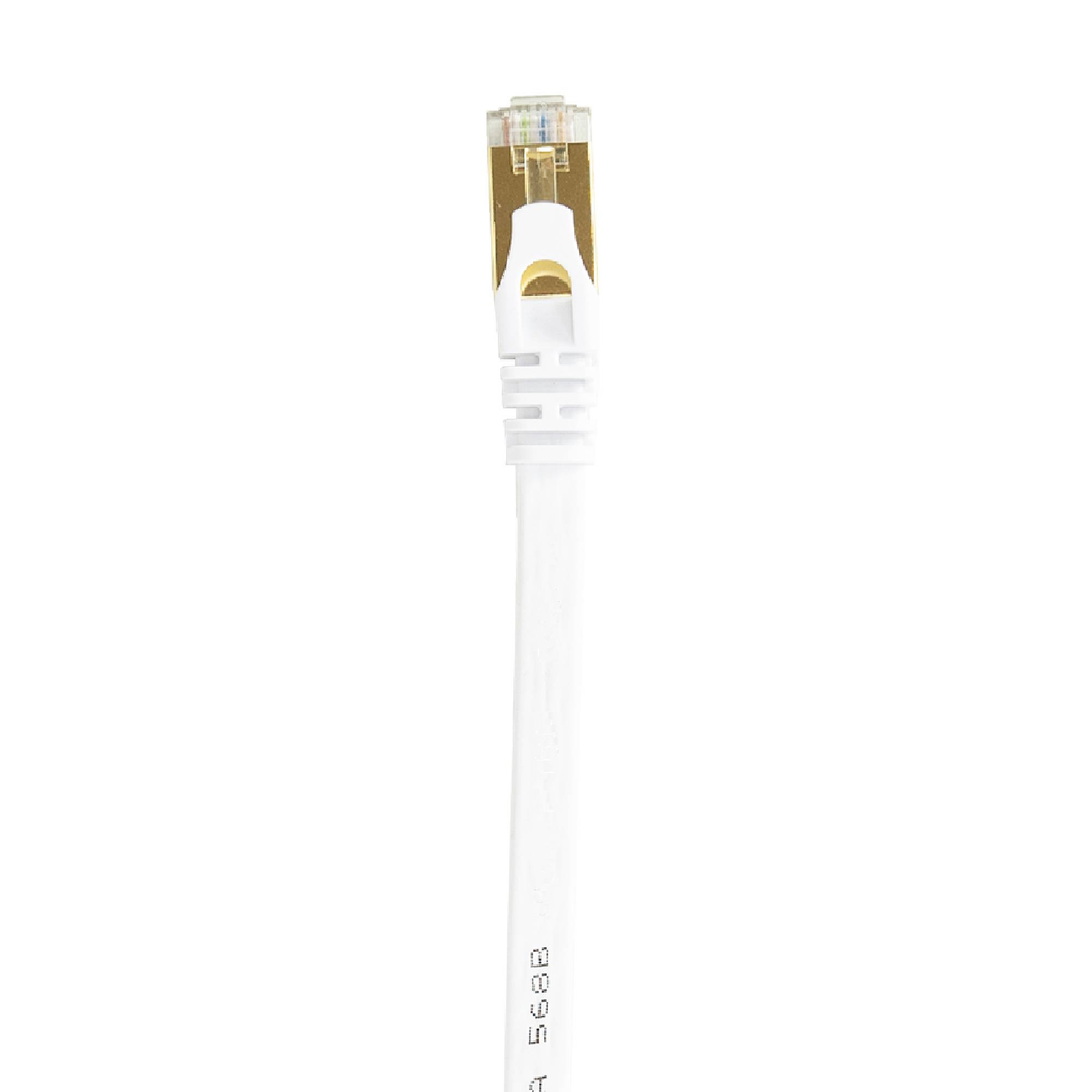 Flaches Netzwerkkabel S/STP CAT7 PNI U7075W, 2 x RJ45, 4 Adernpaare, 32AWG, Kupfer, 10 Gbit/s, 600 MHz, 7,5 m, weiß