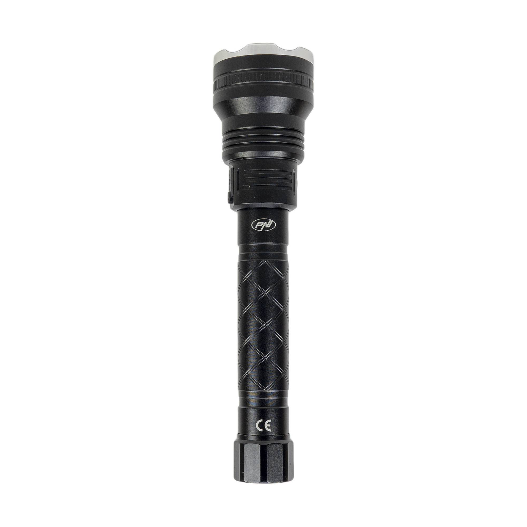 PNI Adventure F410 Aluminium-Taschenlampe, mit 10 W LED, 700 Lumen, bis zu 250 m, IP44, USB Typ C, 3000 mAh Batterien im Lieferumfang enthalten