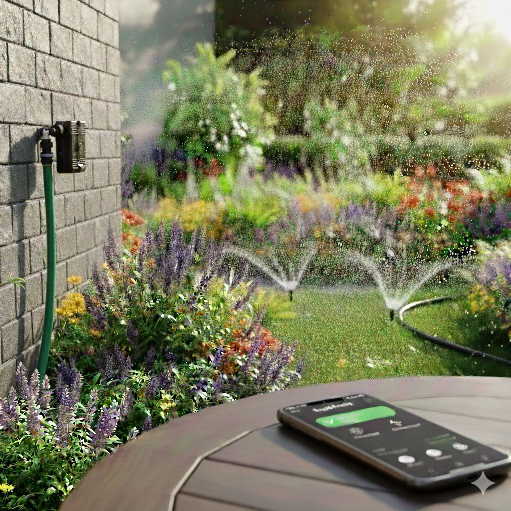 Intelligenter Bewässerungsprogrammierer PNI SWI170, WLAN, 3/4 oder 1/2 Anschluss, 1700 l/h, Tuya-App-Steuerung, kompatibel mit Amazon Alexa und