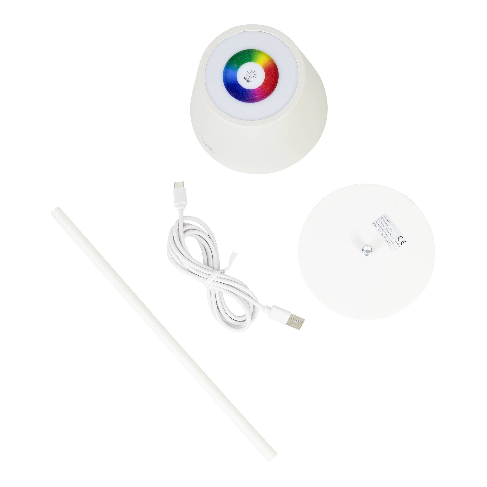 PNI LTW05 RGB 3W Tischleuchte, mit Akku, USB-Aufladung, weiße Farbe