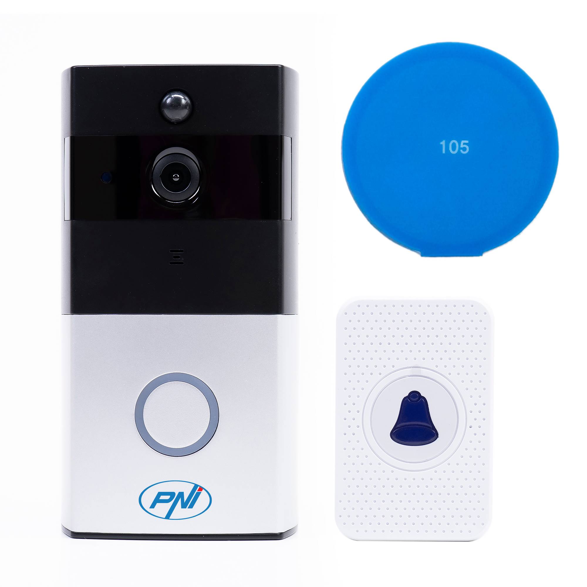 Intelligente Video-Gegensprechanlage PNI SafeHome PT710B WiFi HD, P2P, Akku und Klingelton 36 Songs enthalten, dedizierte Tuya Smart-Anwendung