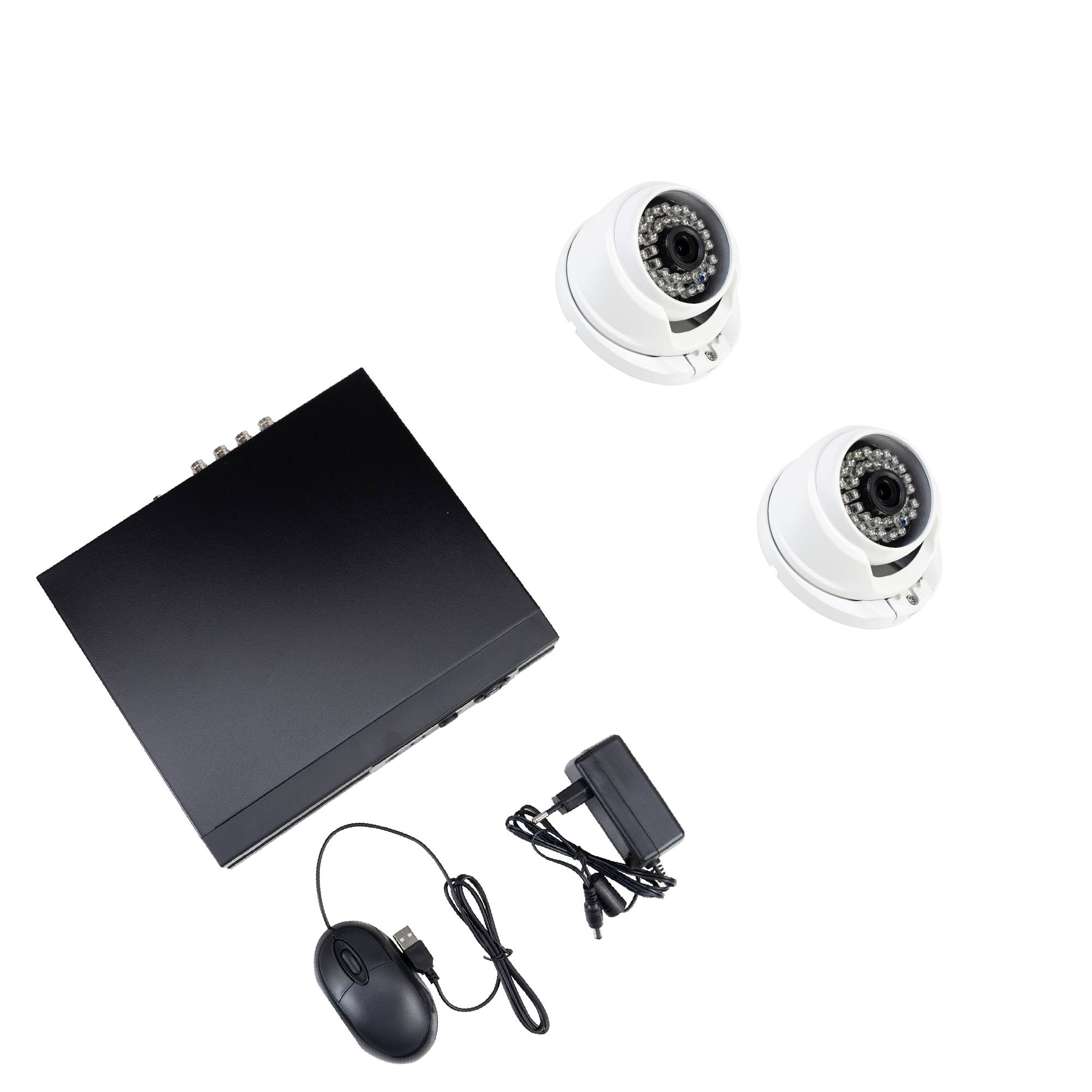 AHD-Videoüberwachungspaket PNI House AHD880, 8 Kanäle, 5 MP – DVR/NVR und 4 Außenkameras AHD25, 5 MP, Kuppel, IP66
