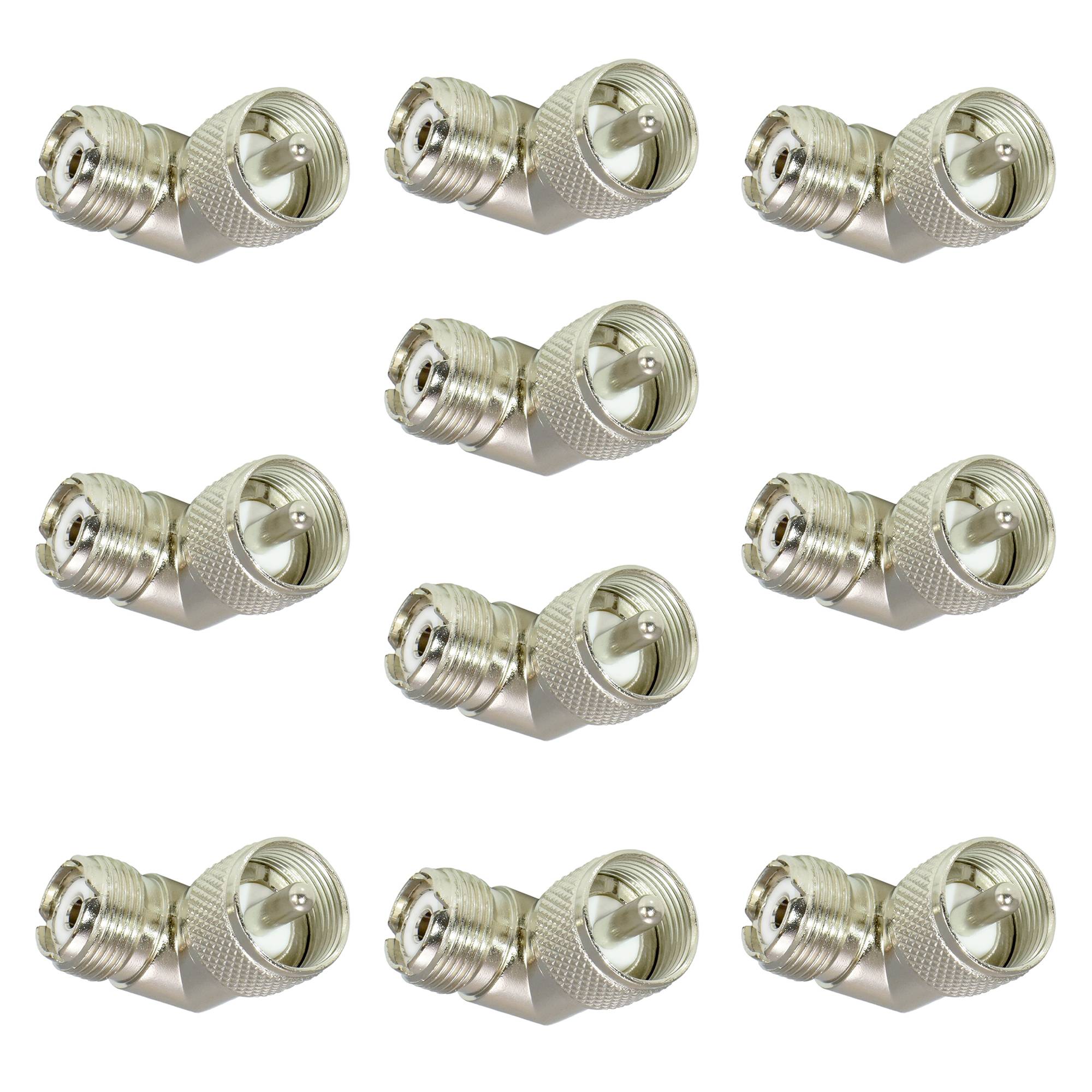 Set mit 10 Stück 90-Grad-Stecker PNI PL männlich - PL weiblich