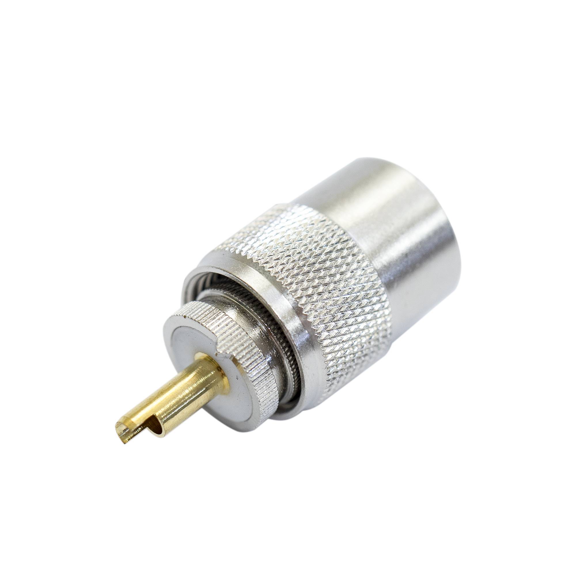 Set mit 10 PNI PL259-Steckern für RG58-Kabel, goldener Mittelstift 9 mm